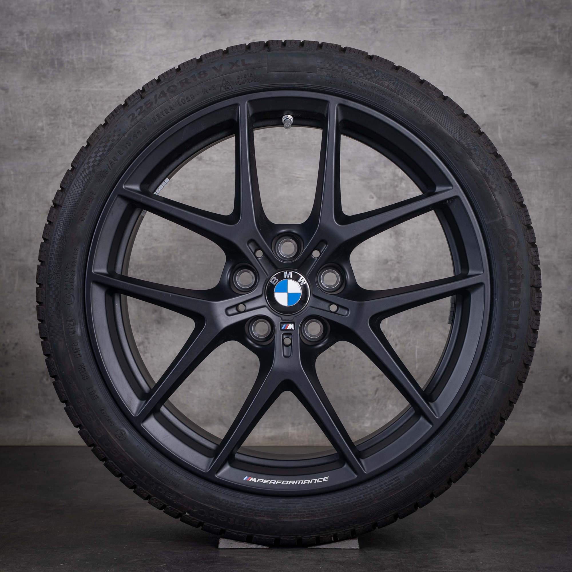 Original BMW 1er 2er Winterräder 18 Zoll F40 F44 Gran Coupe Felgen Styling 554 M 8092354 jet black matt