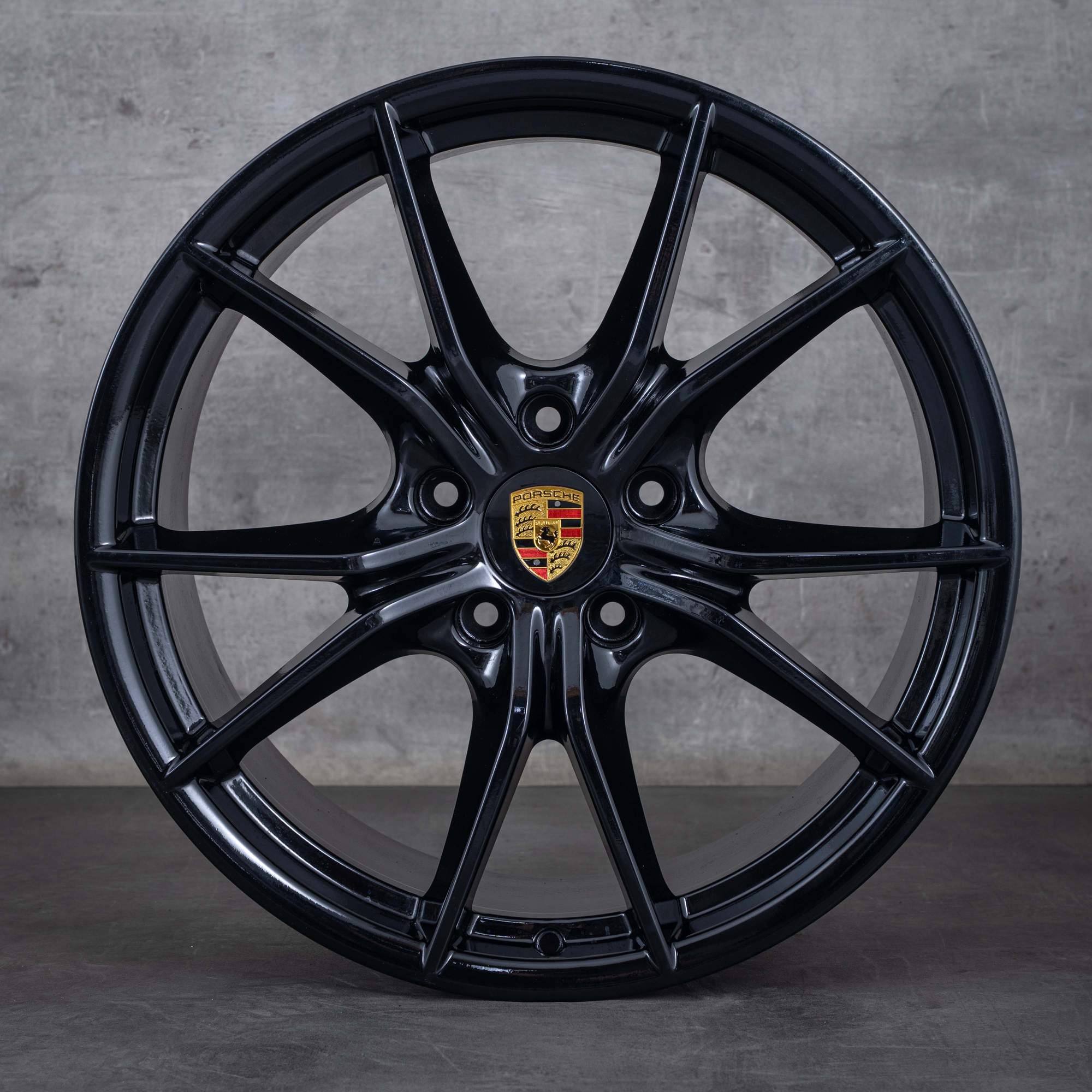 Alkuperäiset Porsche 991 II vanteet 20 tuuman C2 Carrera T kesäpyörät 99136271000 99136276000 musta kiiltävä
