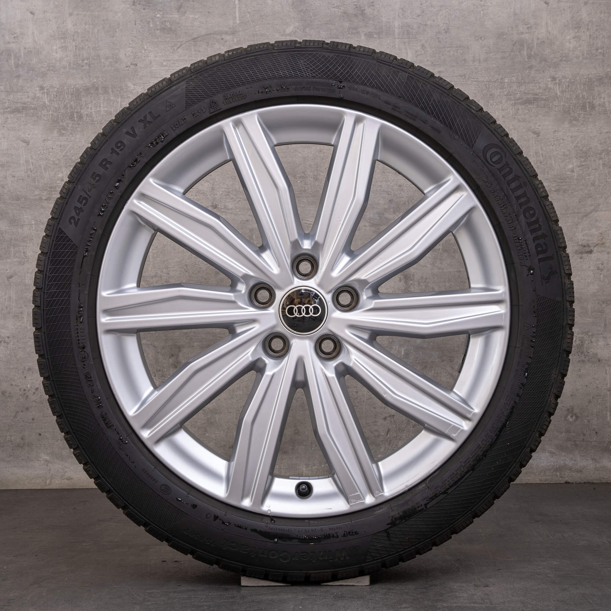 Original Audi A6 S6 jante vară 19 inch 4K C8 4K0601025M design dinamic argint lucios