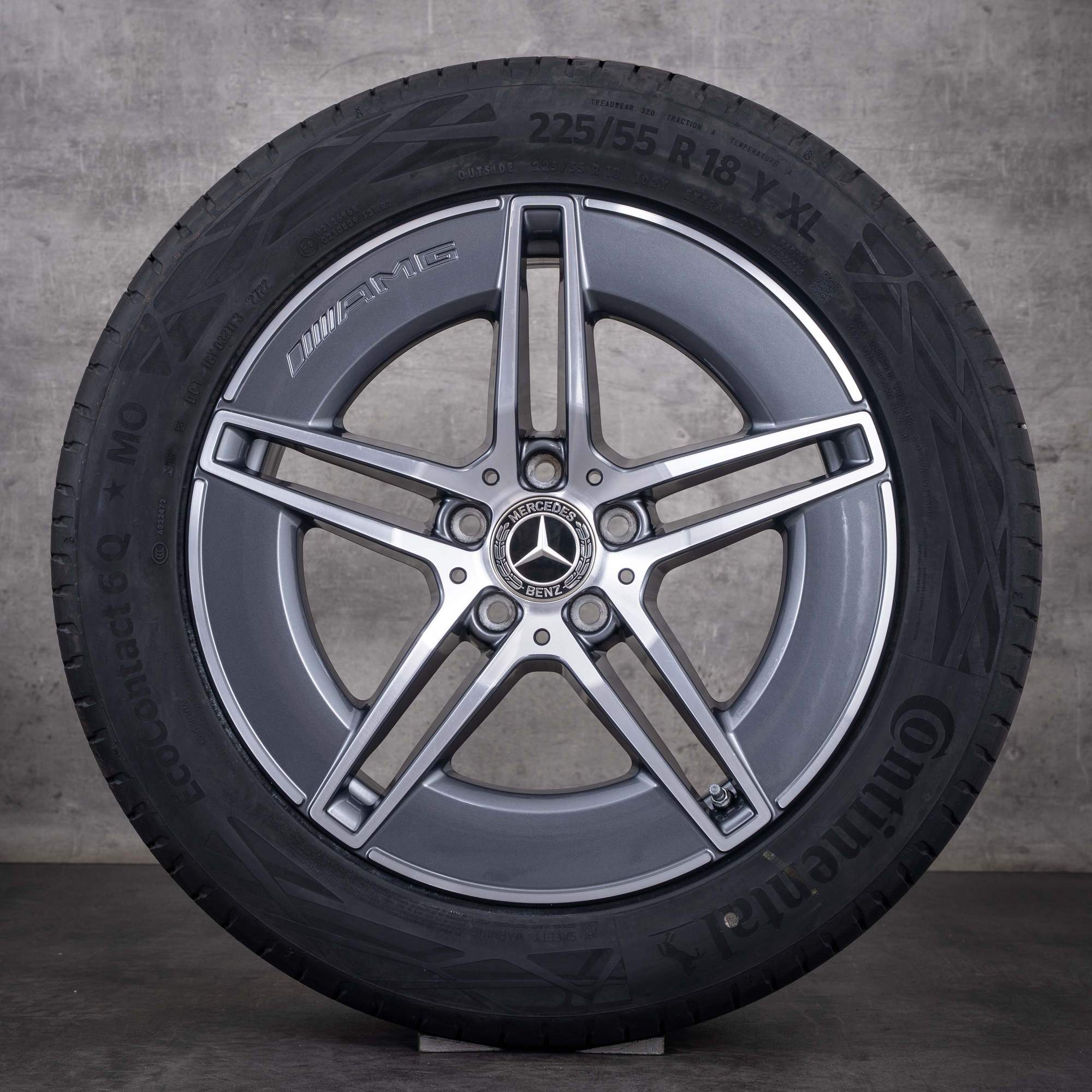 Original Mercedes Benz E-Klasse AMG Winterräder 18 Zoll W214 S214 Felgen A2144011700 himalaya grey glanzgedreht