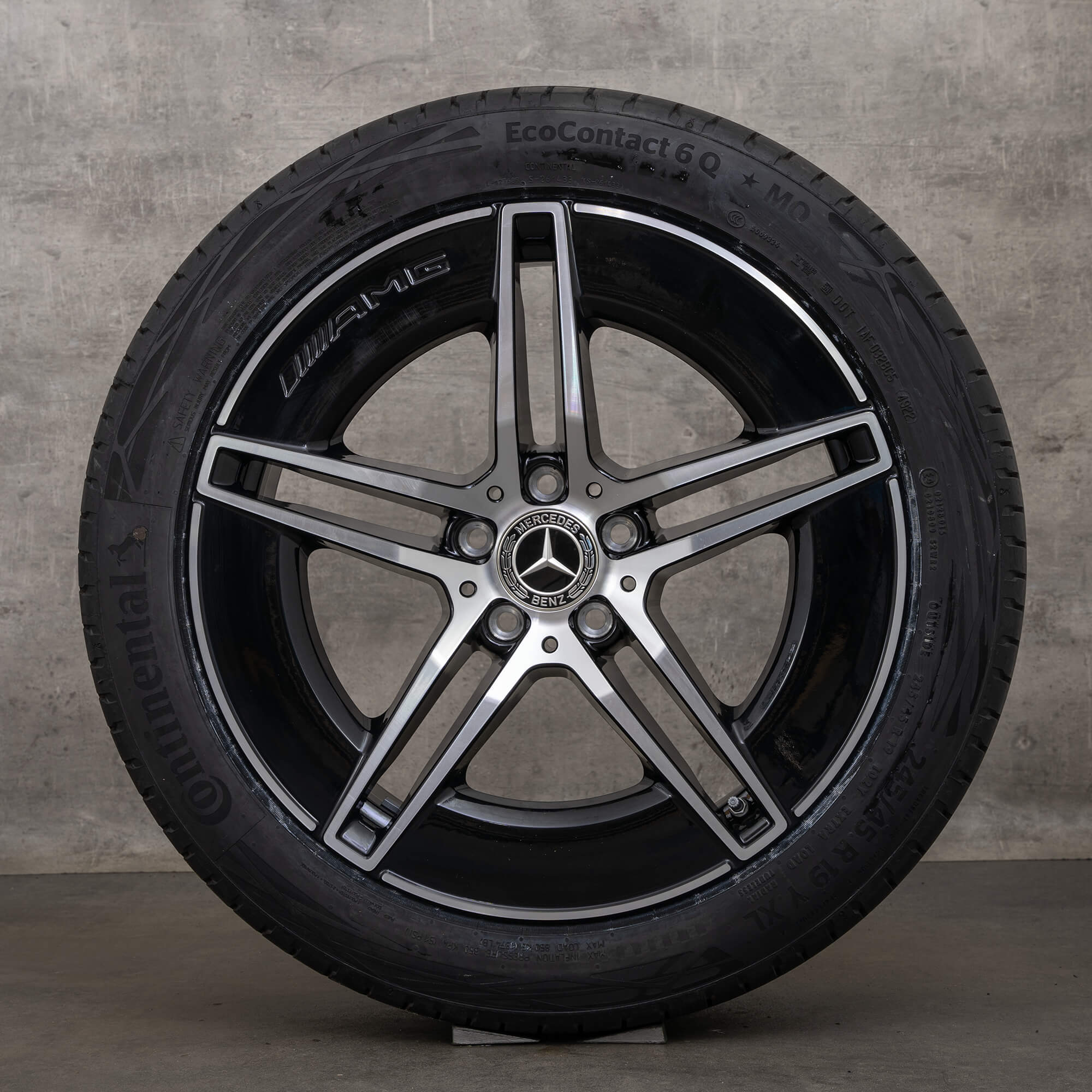 Originale Mercedes Benz E-Klasse AMG fælge 19 tommer W214 S214 sommerhjul A2144010300 A2144010400 sort højglans