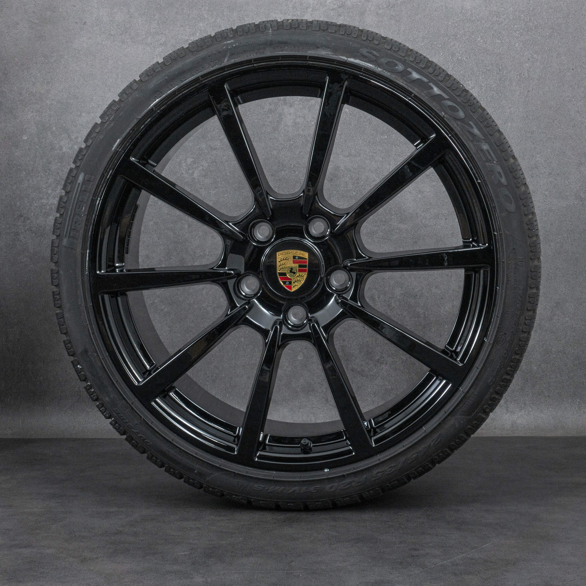 Originale Porsche 911 vinterdæk med fælge 20 tommer 991 Carrera & S 99136216130 99136216630 jetsort - 041