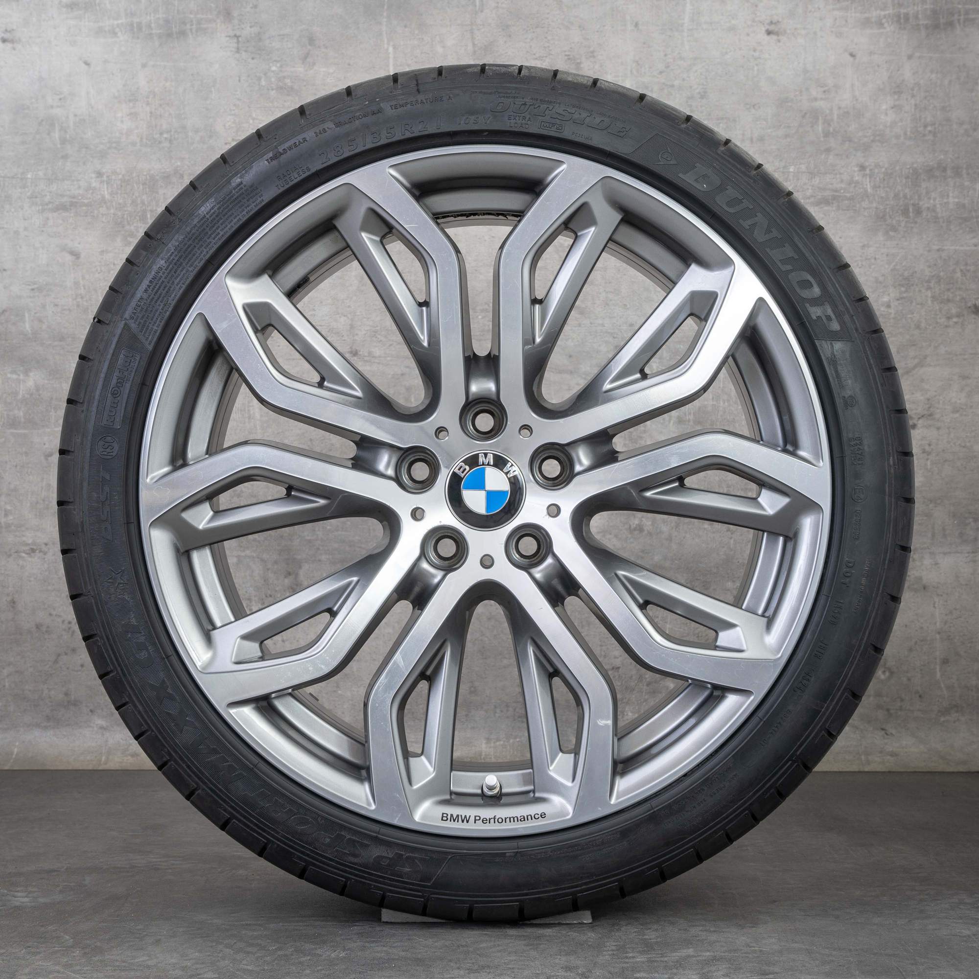 Oryginalne felgi BMW X5M X6 X6M 21 cali letnie koła E70 E71 Styling 375 M 6796149 6796151 ferric grey polerowane