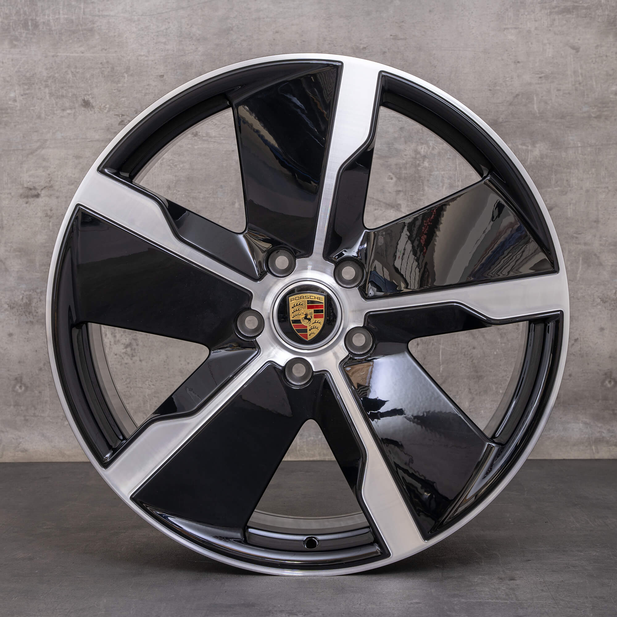 Original Porsche Taycan Felgen 21 Zoll 9J1 9J1601025Q 9J1601025R schwarz glanzgedreht NEU