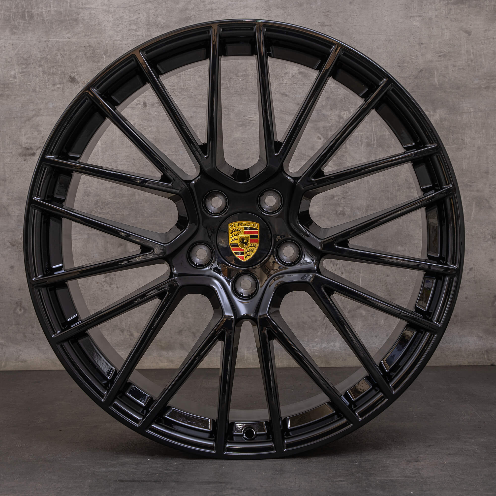 Original Porsche Cayenne Coupe 9YA Felgen 22 Zoll 9YA Sommerräder 9Y3601025AL 9Y3601025AM RS Spyder schwarz glanz NEU