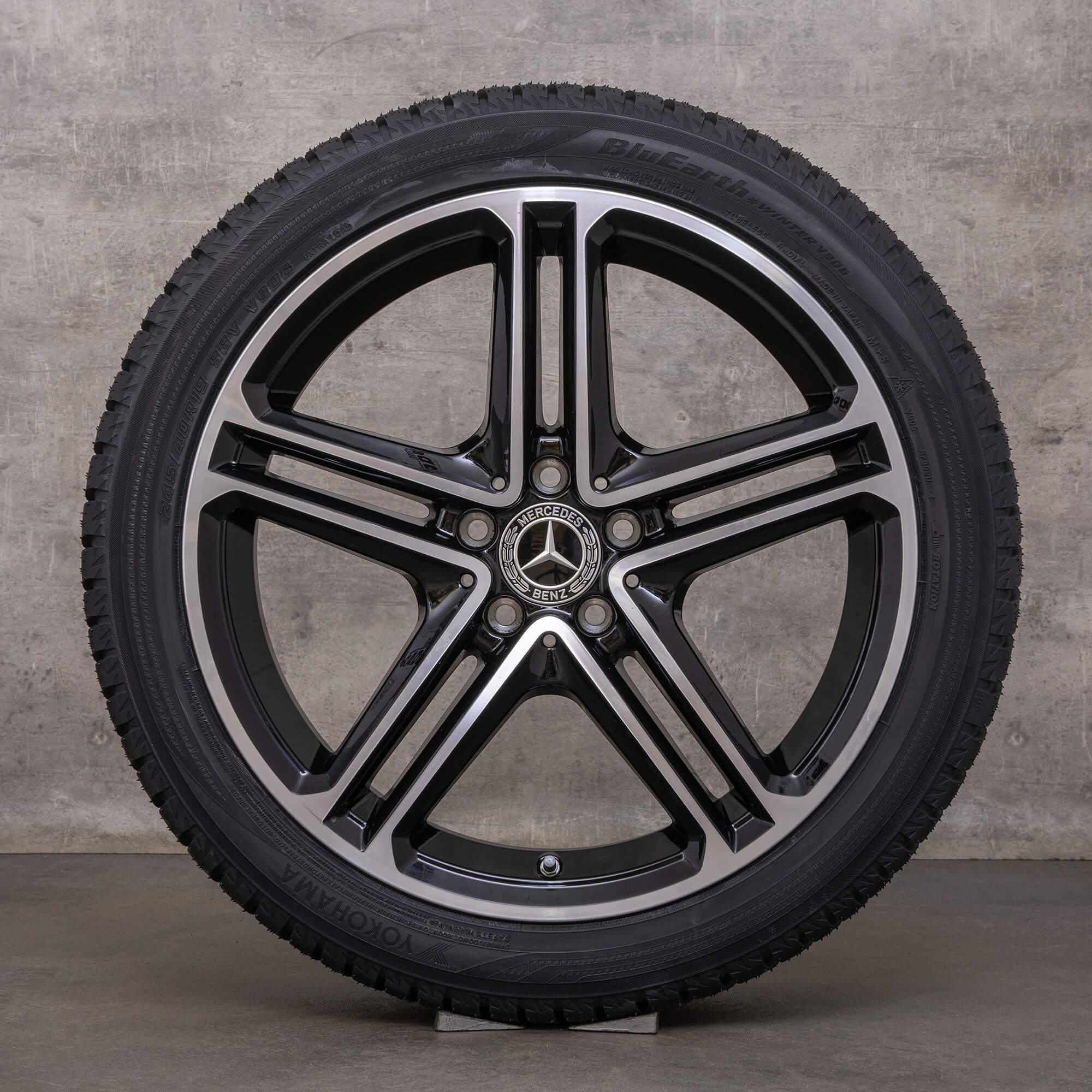 Oryginalne koła zimowe Mercedes CLS 19 cali felgi C257 A2574011200 A2574011300 czarne polerowane NOWOŚĆ