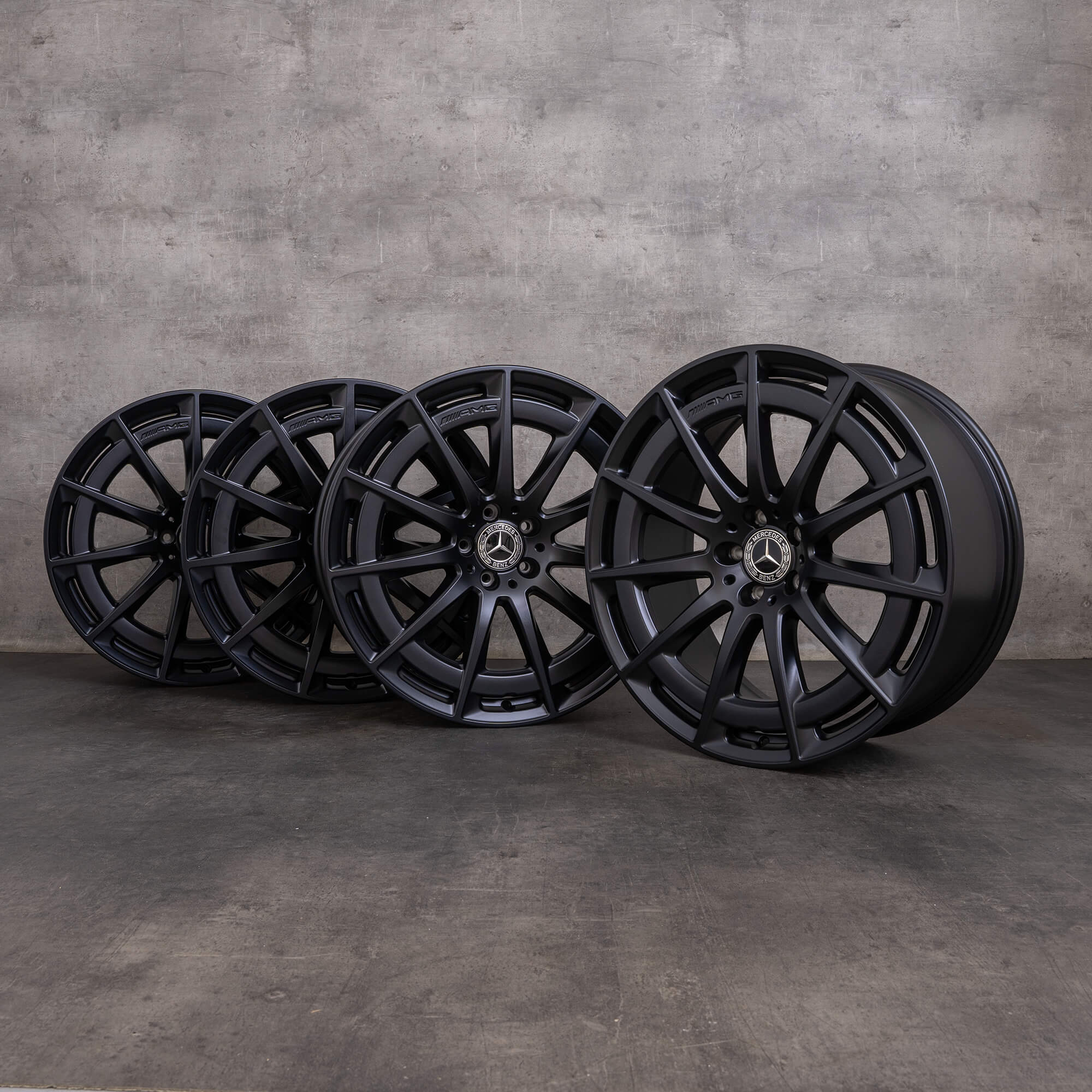 Orijinal Mercedes Benz EQS & 53 4Matic AMG jantlar 21 inç V297 A2974011400 siyah saten kaplama