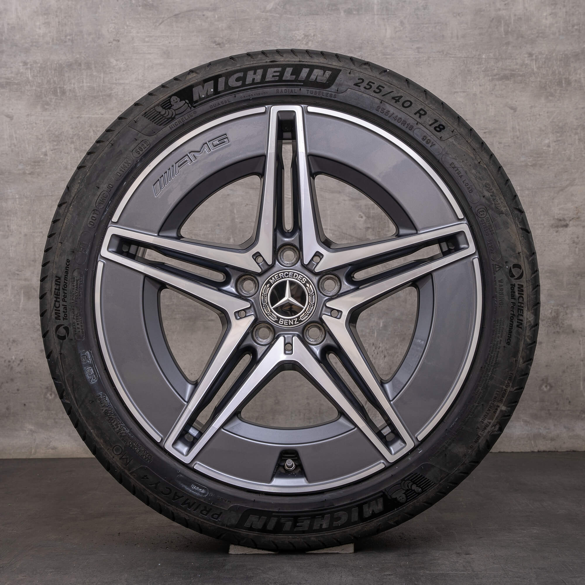 Alkuperäiset Mercedes Benz C-sarjan Hybridit-vanteet 18 tuuman W206 S206 C300e C300de C400e kesäpyörät A2064017600 A2064016600 himalajanharmaa UUTUUS