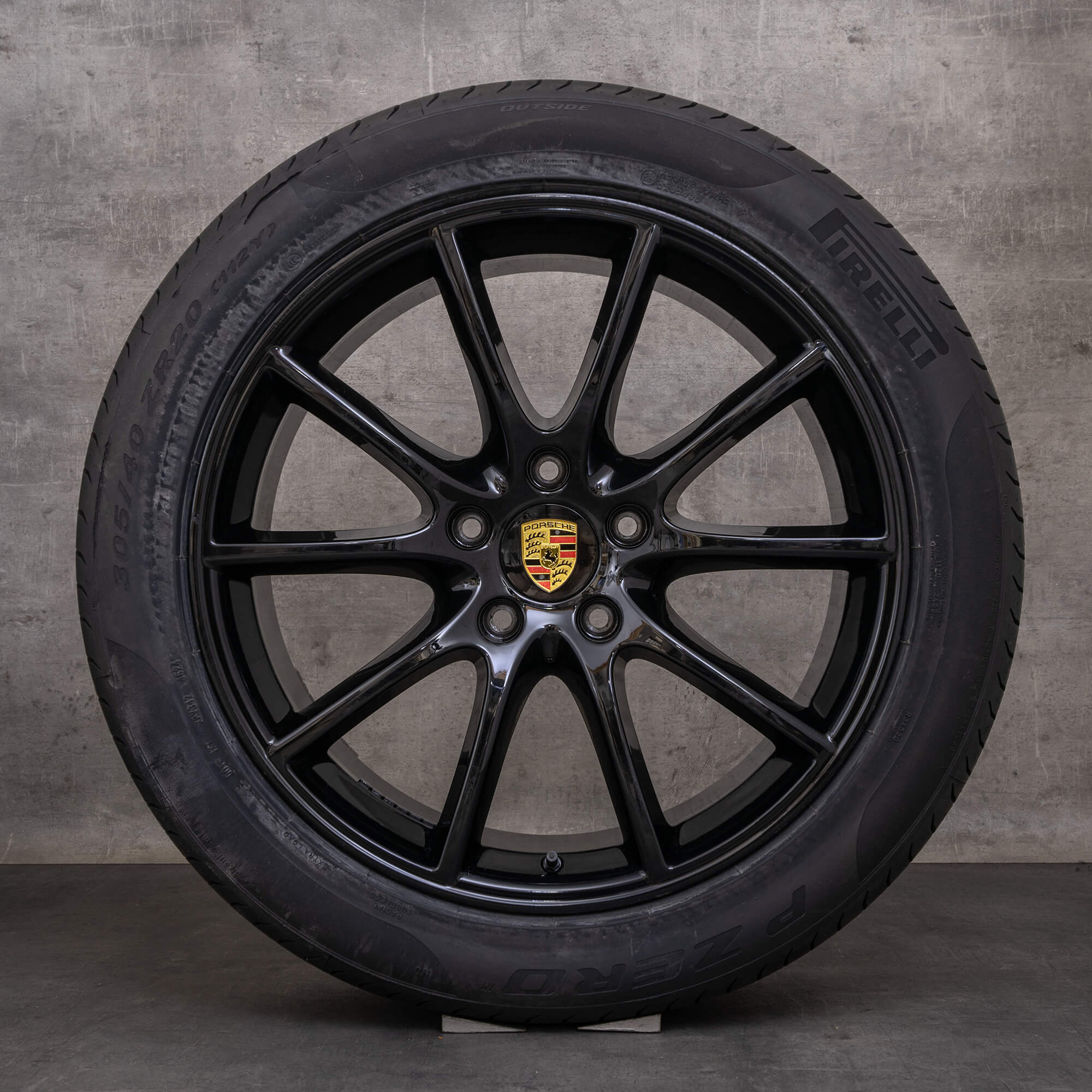Oryginał Porsche Cayenne Coupe 9YA koła 20 cali letnie 9Y0601025BD 9Y3601025AB czarny błyszczący