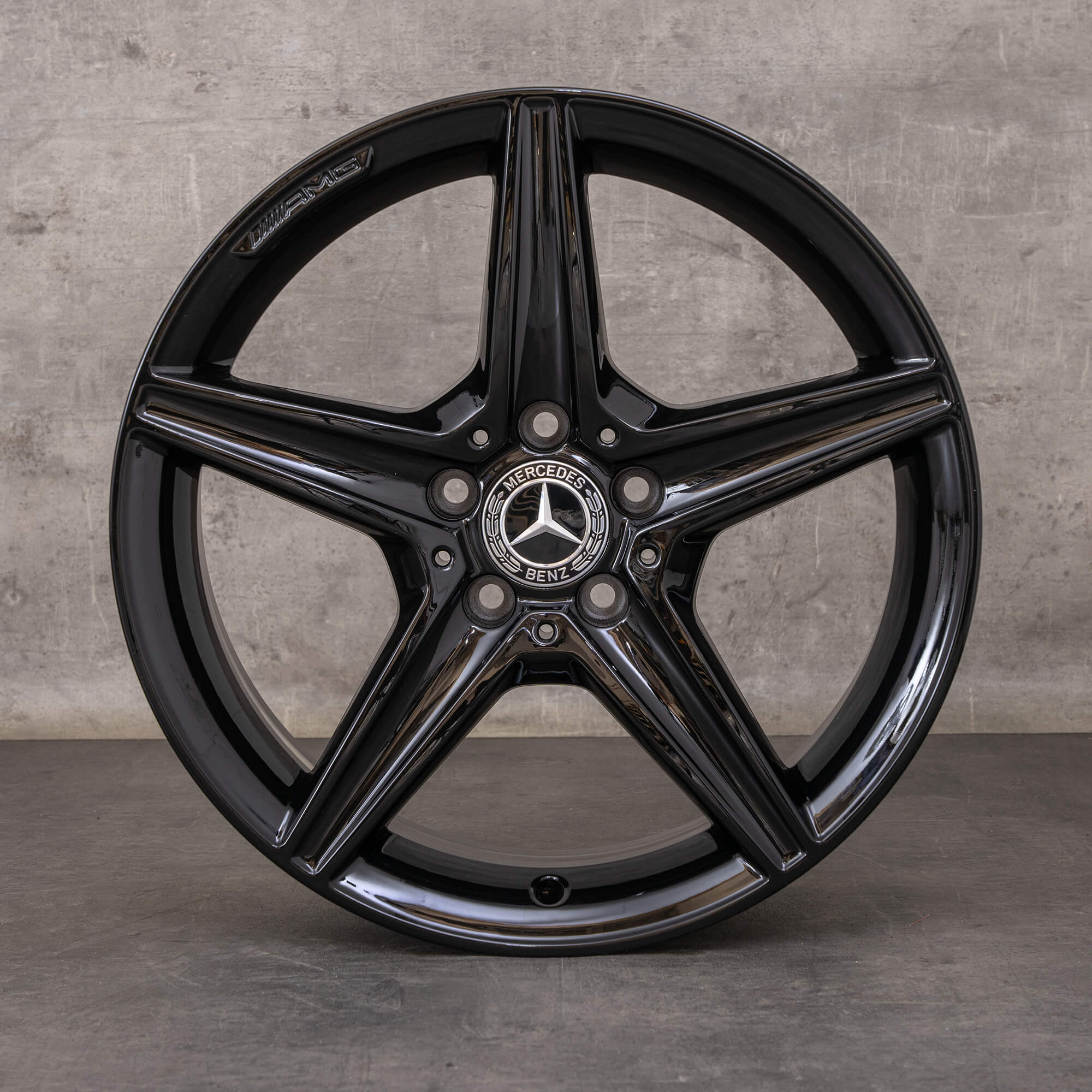 Original Mercedes Benz C-Klasse AMG C43 C450 Sport Felgen 18 Zoll W205 S205 C205 A205 A2054014800 A2054017200 schwarz glanz