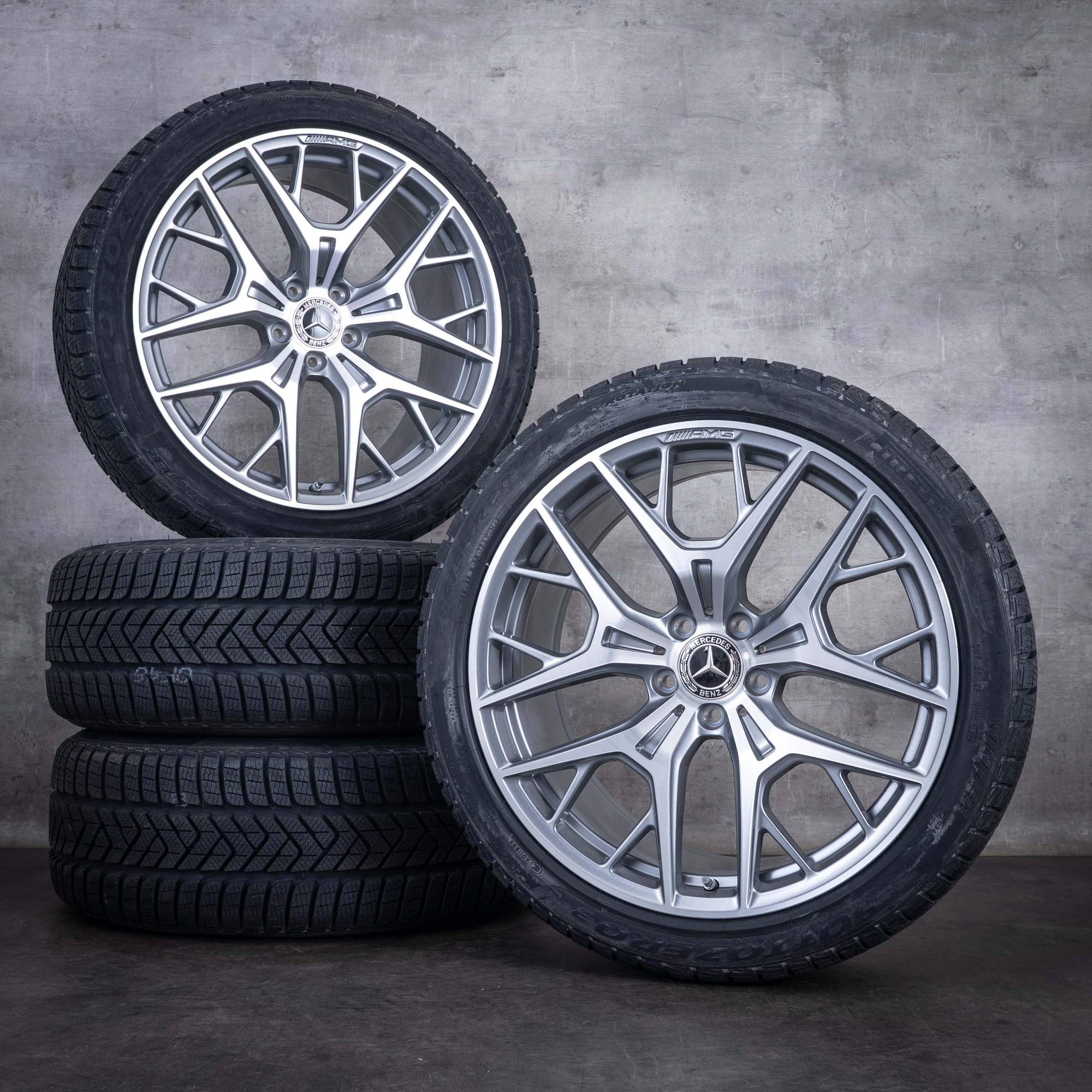 Jante originale Mercedes-Benz Clasa S AMG de iarnă 20 inch W223 V223 A2234018400 A2144015500 culoare „Himalaya Grey” diamantate NOI