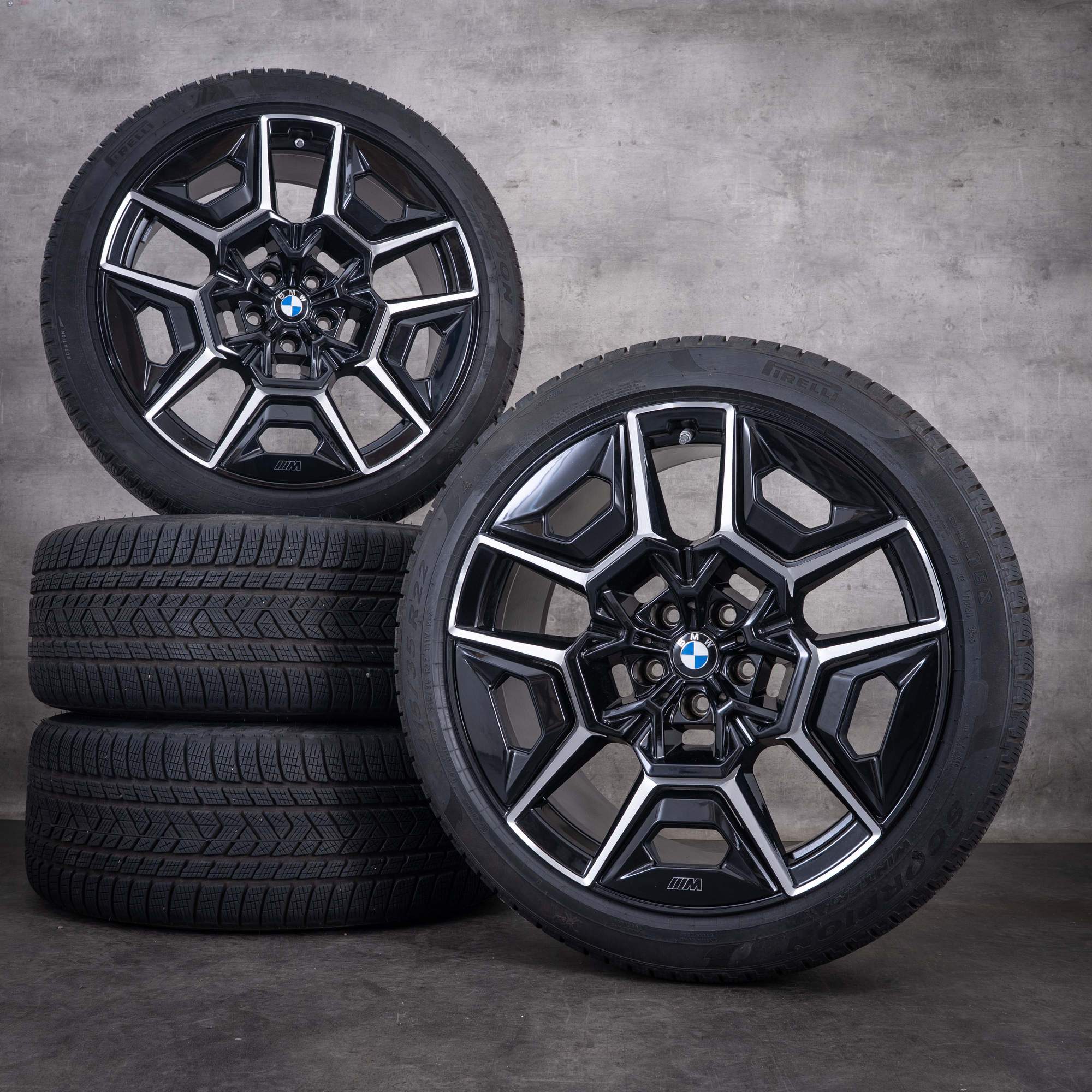 Original BMW XM Winterräder 22 Zoll G09 Felgen Styling 922 M 1543987 1543988 jet black