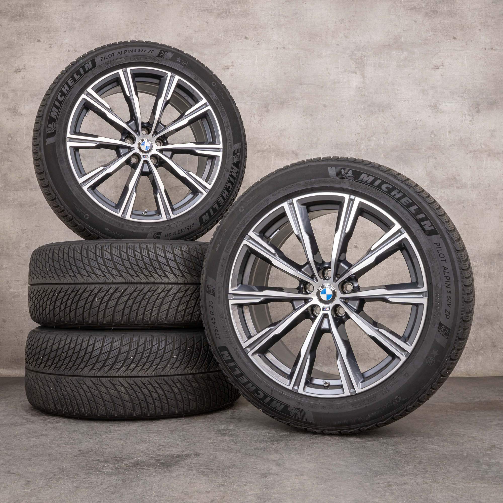 Originales BMW X5 X6 ruedas de invierno 20 pulgadas G05 G06 llantas estilo 740 M 8071996 órbita gris pulido convertido