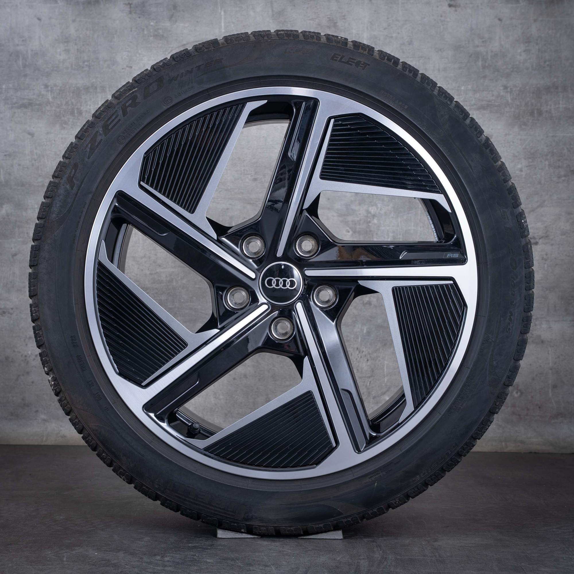 Oryginalne koła zimowe Audi e-tron GT & RS 20 cali FW felgi Aero 4J3601025F 4J3601025H czarne Polerowane