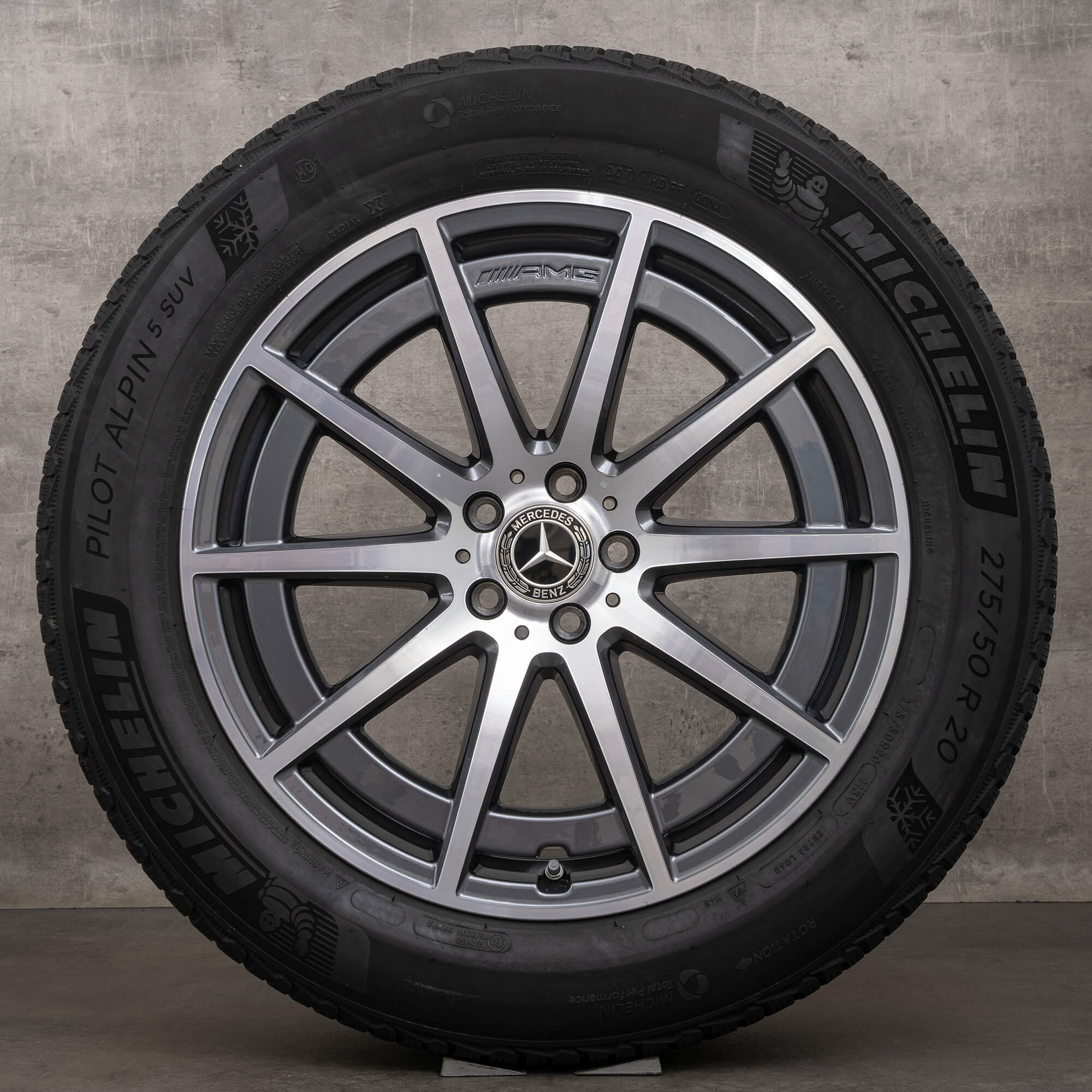 Originele AMG Mercedes Benz GLE 53 63 S winterbanden 20 inch 4Matic+ V167 velgen A1674014000 A1674014100 himalayagrijs glanzend gedraaid