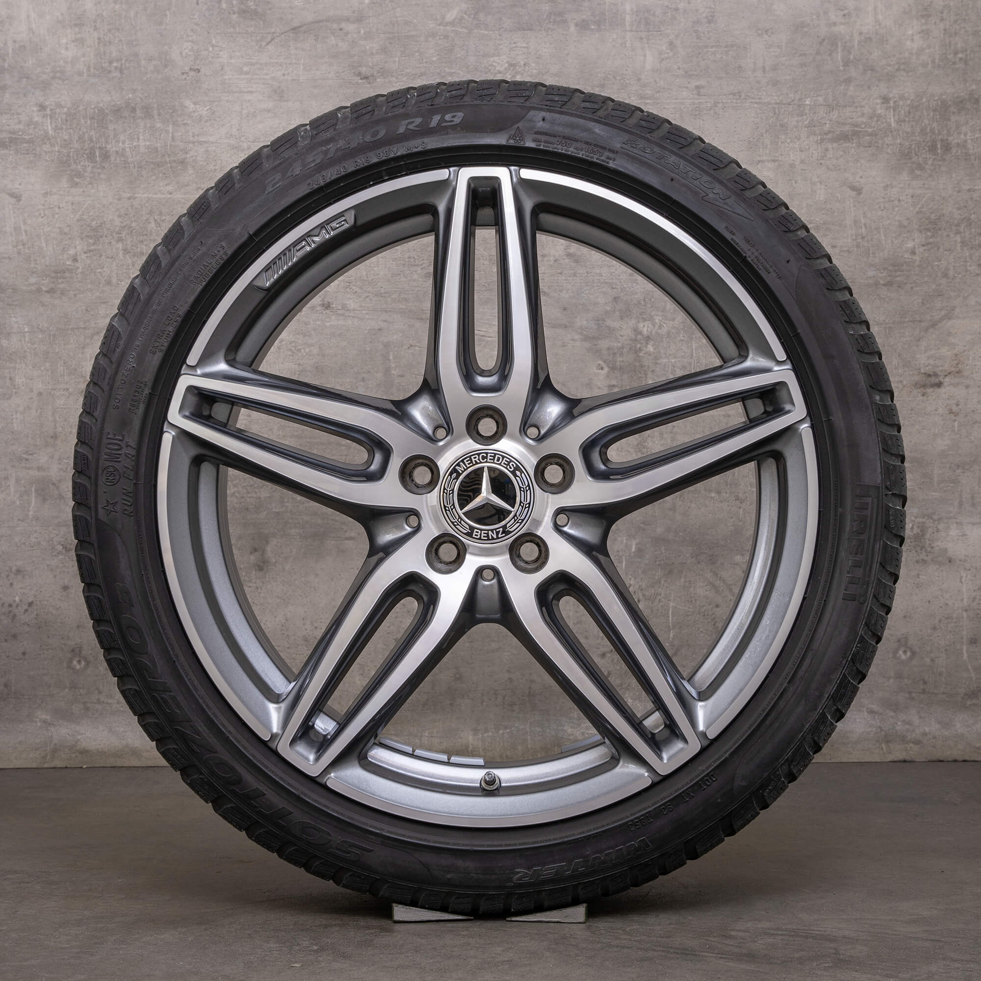 Llantas originales Mercedes Benz Clase E AMG de 19 pulgadas W213 S213 C238 A238 llantas verano A2134012000 negro brillante torneado