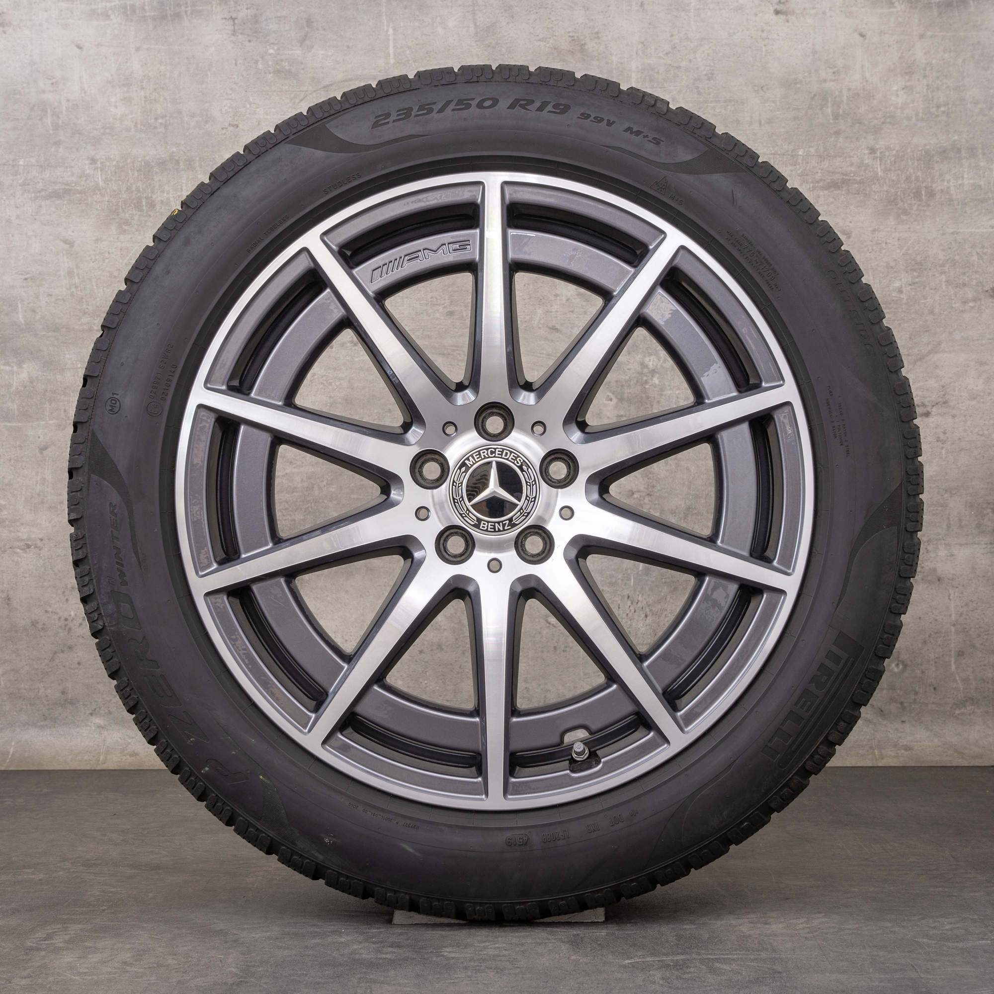 Alkuperäiset Mercedes Benz GLA GLB 35 45 S 4Matic AMG talvirenkaat 19 tuuman H247 X247 vanteet A2474011900 himalajanharmaa kiillotettu