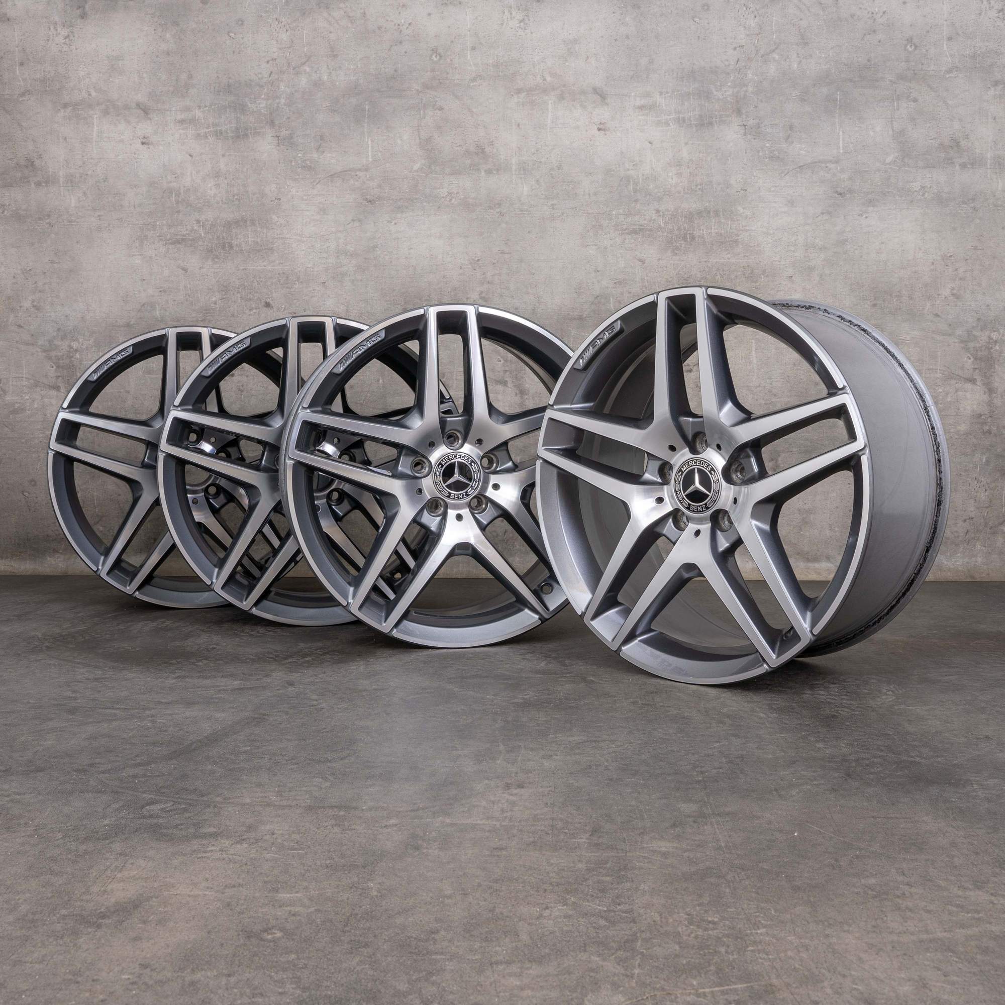OEM Mercedes Benz S-Class AMG Rims 19 inch W222 A217 C217 A2224010000 himalaya grey polisched