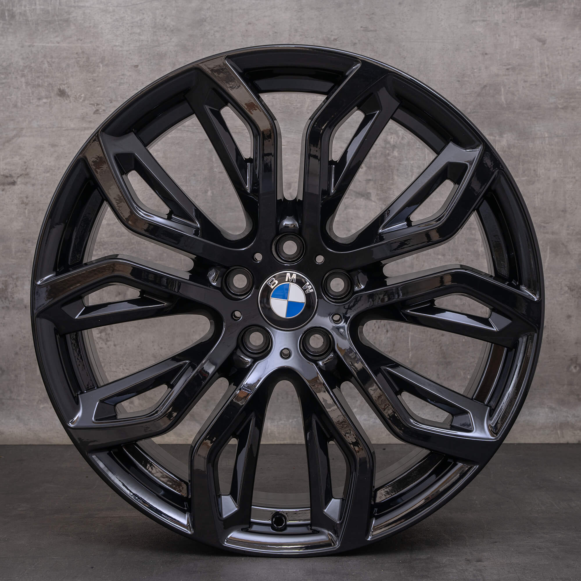 Oryginalne felgi BMW X5M X6 X6M 21 cali E70 E71Styling 375 M 6796149 6796151 czarne toczone na wysoki połysk