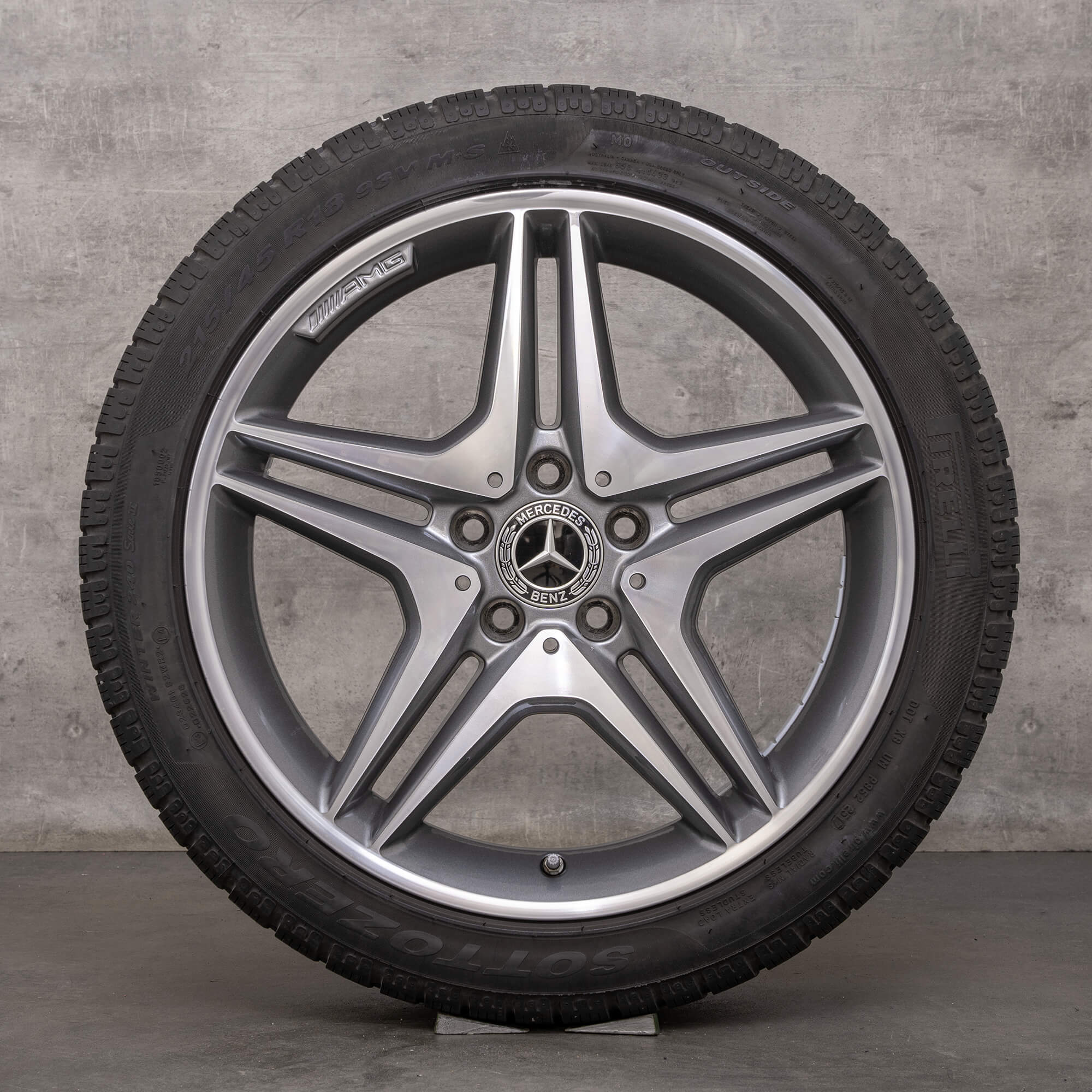 Pneus de inverno genuínos Mercedes Benz Classe A A45 CLA 45 AMG 18 polegadas W176 C117 X117 jantes A1764010100 himalaia cinzento brilhante torneado