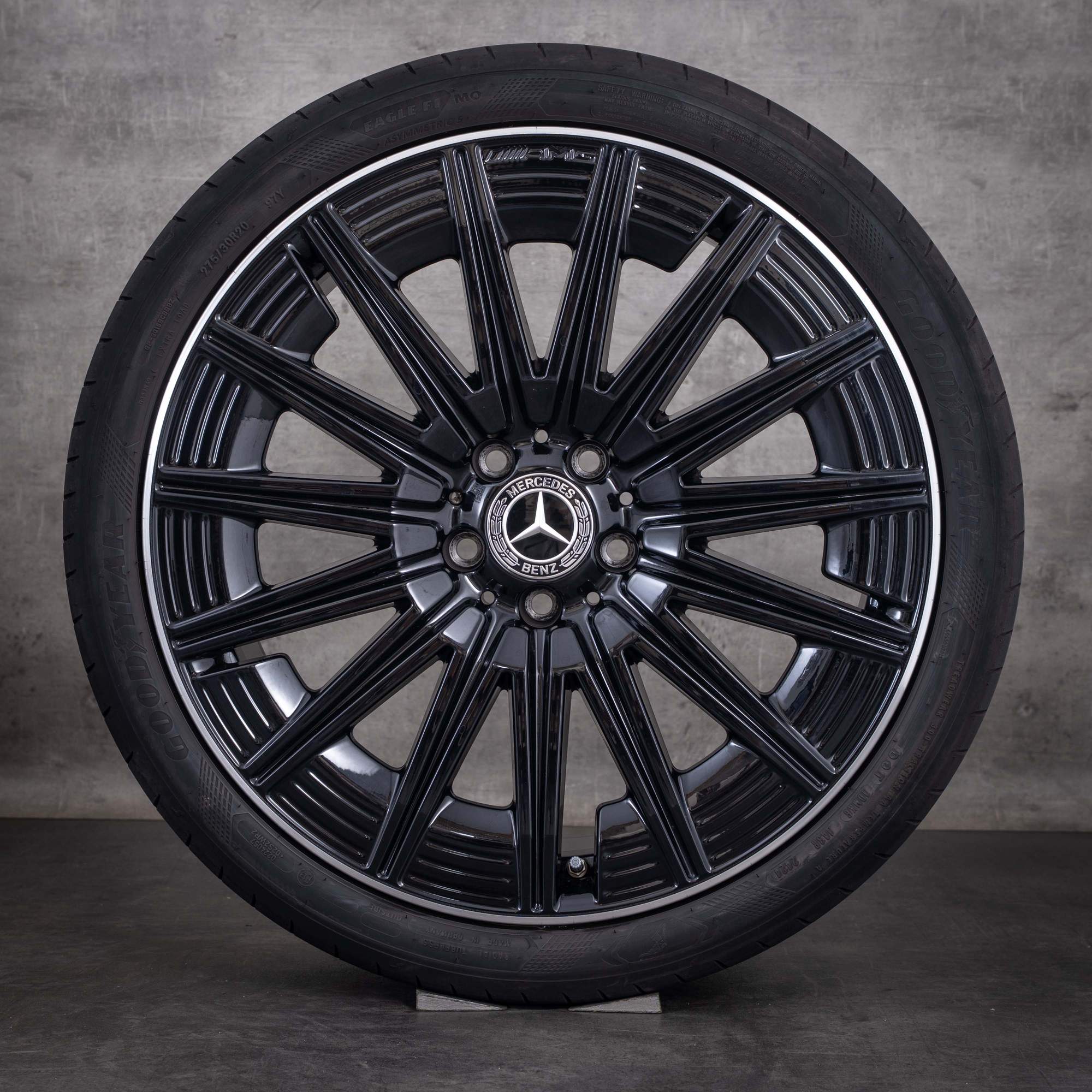 Orijinal Mercedes-Benz CLE AMG jantlar 20 inç A236 C236 Yaz lastikleri A2364012300 A2364012400 elmas kesim siyah