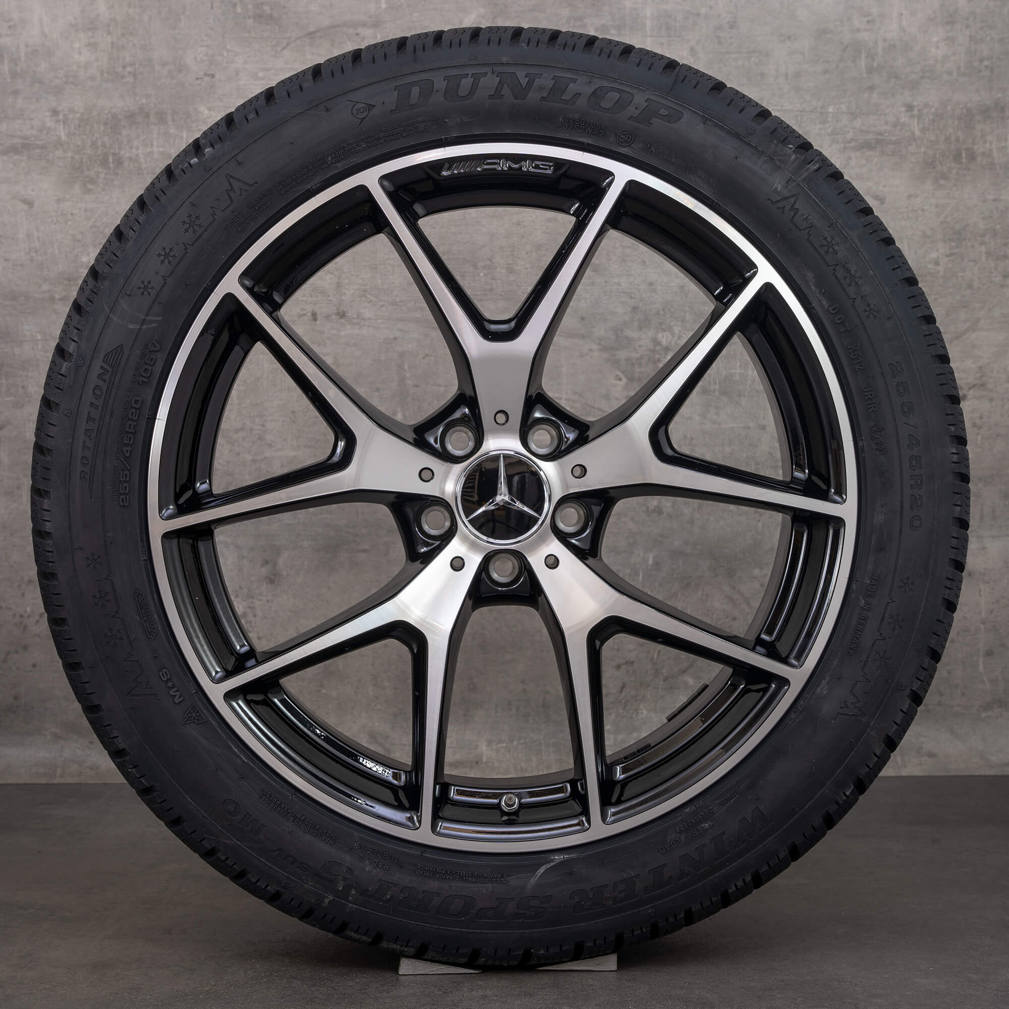 Originalní zimní pneu s disky Mercedes Benz GLC & 43 AMG 20" X253 C253 ráfky na auto A2534015500 A2534015600 černé lesklé soustružené
