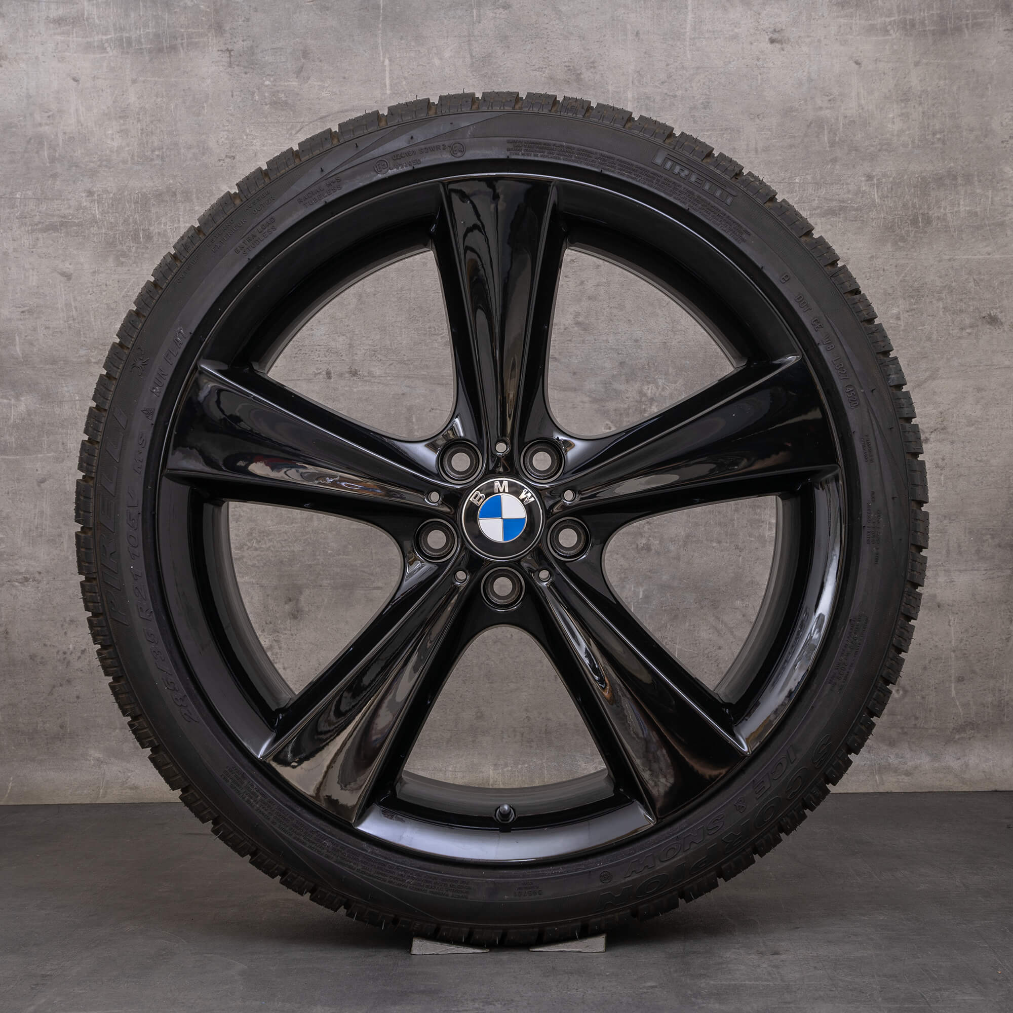 Original BMW X5 X6 Winterräder 21 Zoll E70 F15 F16 Felgen Styling 128 6771425 6771426 schwarz glanz