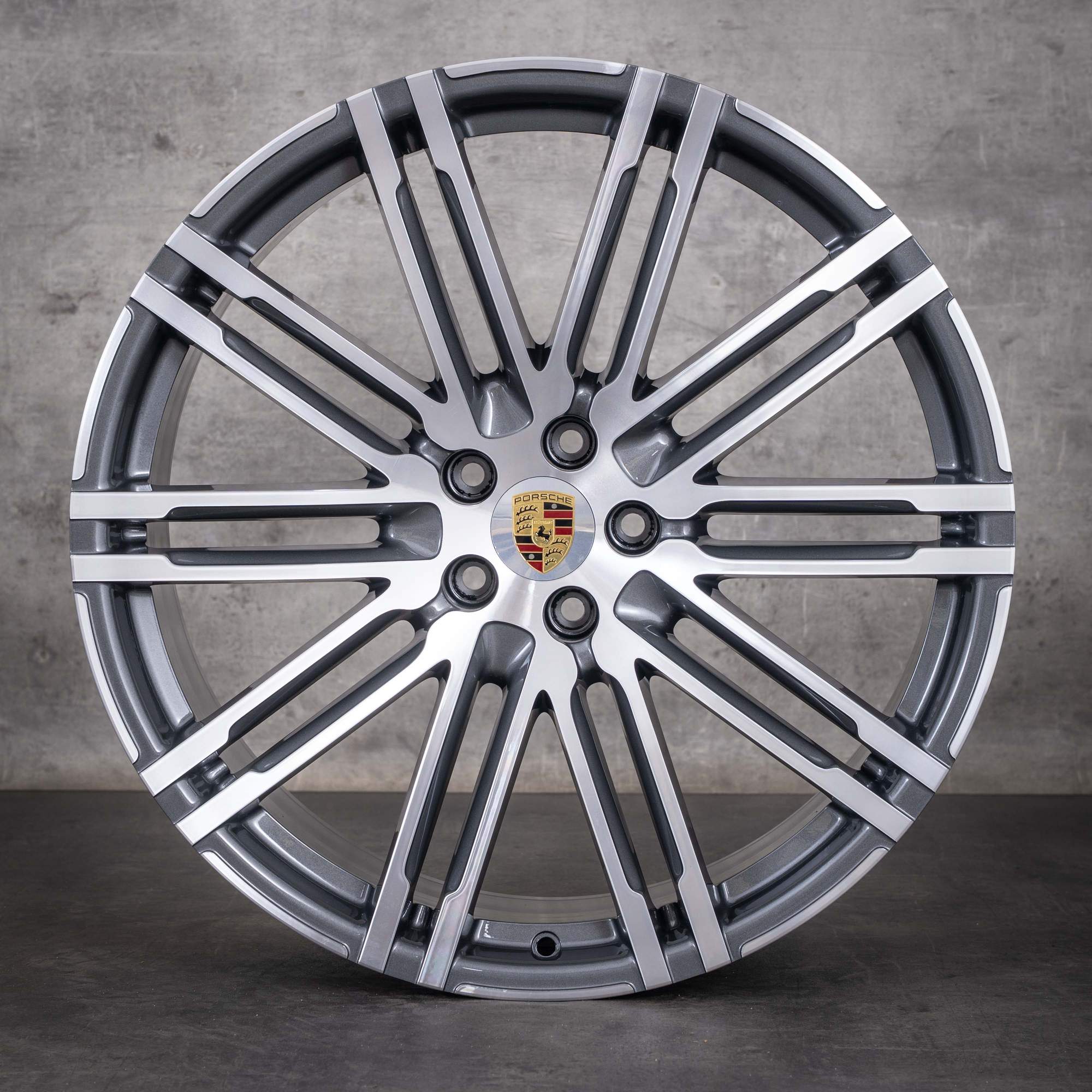 Oryginalna felga do Porsche Macan I 21 cali 95B601025AT tytanowa z diamond cut NOWA