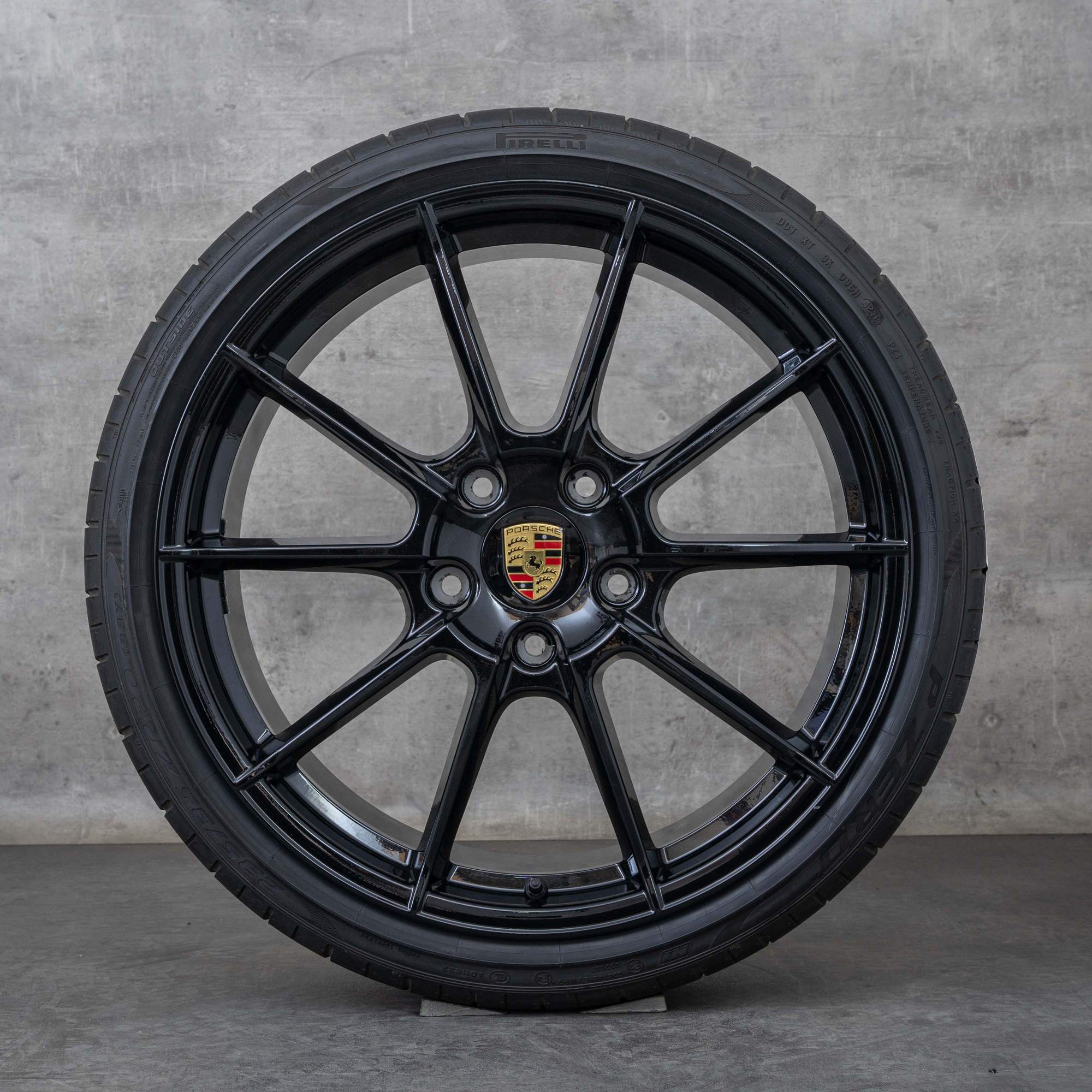 Original Porsche Boxster Cayman 982 Felgen 20 Zoll 718 Sommerräder 982601025T 982601025AH schwarz glanz NEU