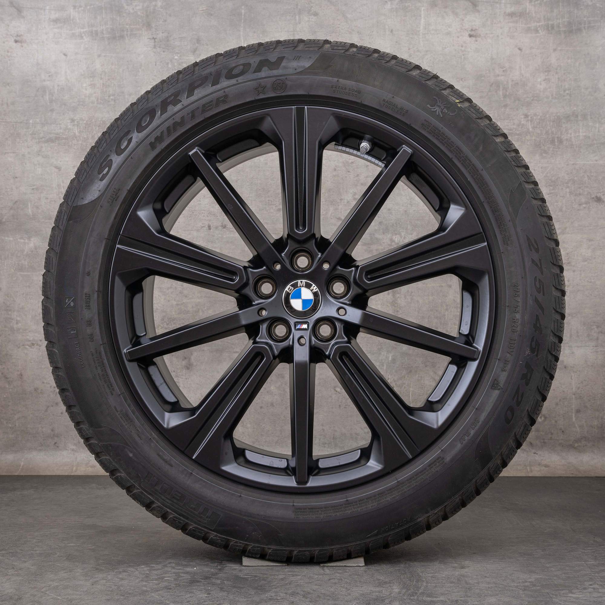 Alkuperäiset BMW X5 X6 talvirenkaat 20 tuuman G05 G06 vanteet styling 748 M 6883765 musta matta