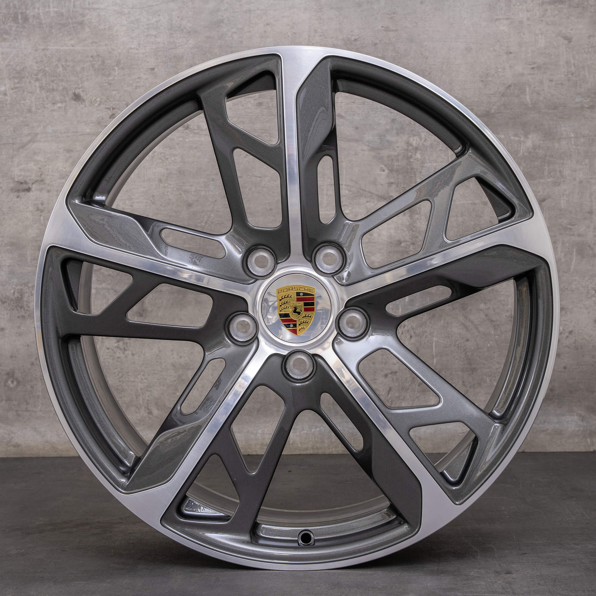Ekte Porsche Taycan felger 21 tommer 9J1 Turbo & S 4S Cross Turismo GTS 9J1601025AL 9J1601025AM titanglans snudd NY