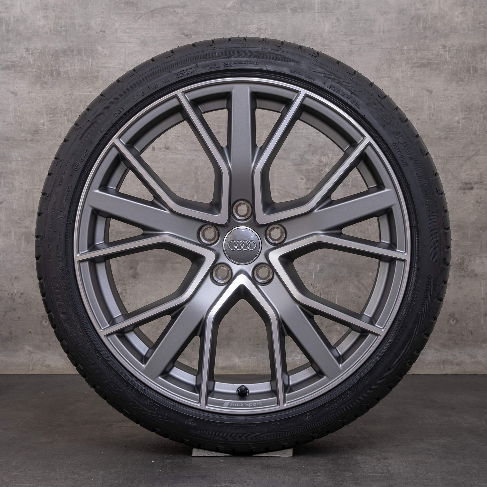 OEM Audi A4 S4 rims 19 inch 8W B9 summer wheels 8W0601025DH anthracite matt glossy finish
