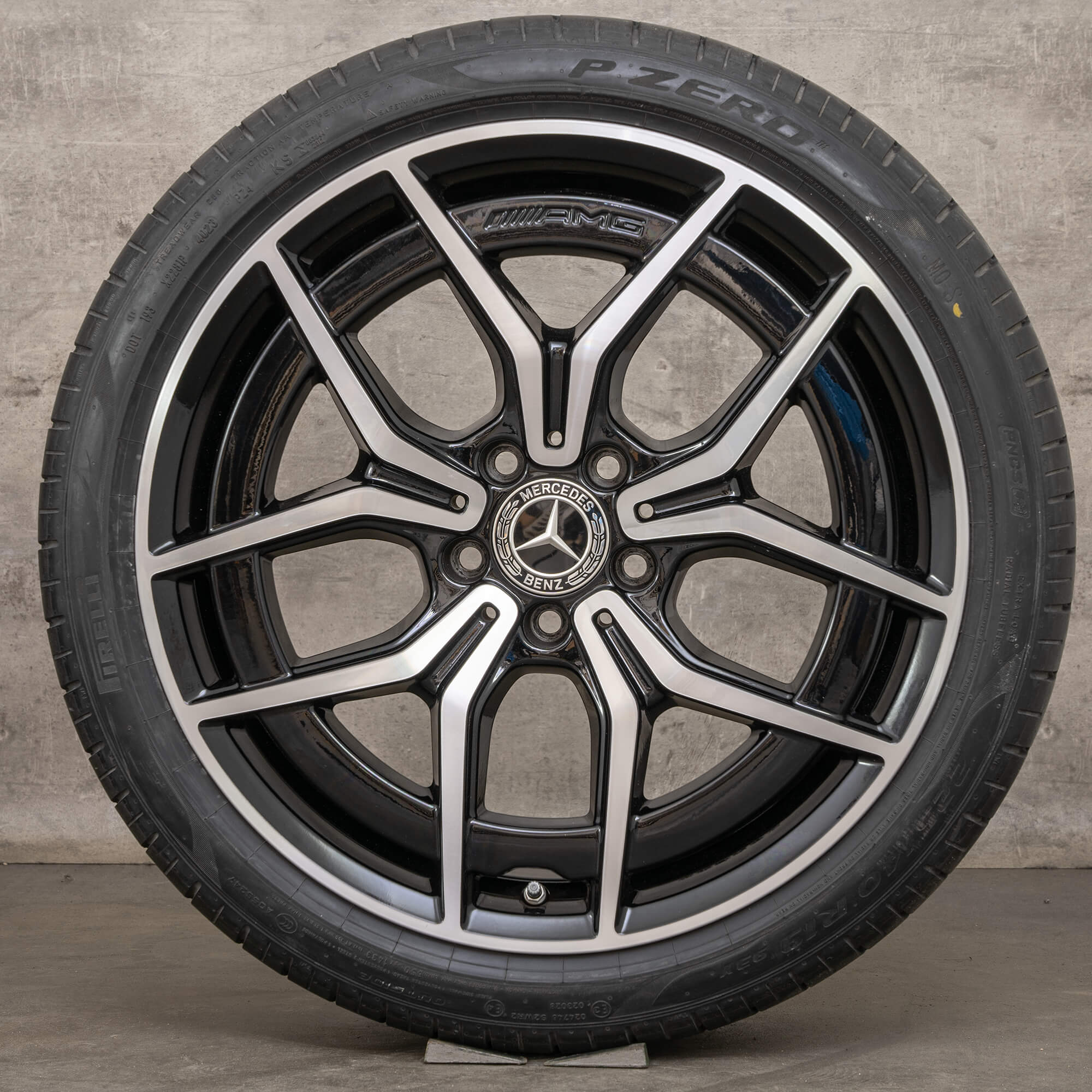OEM AMG Mercedes Benz C-Class rims 19 inch W206 S206 summer wheels A2064016700 A2064016800 black glossy turned
