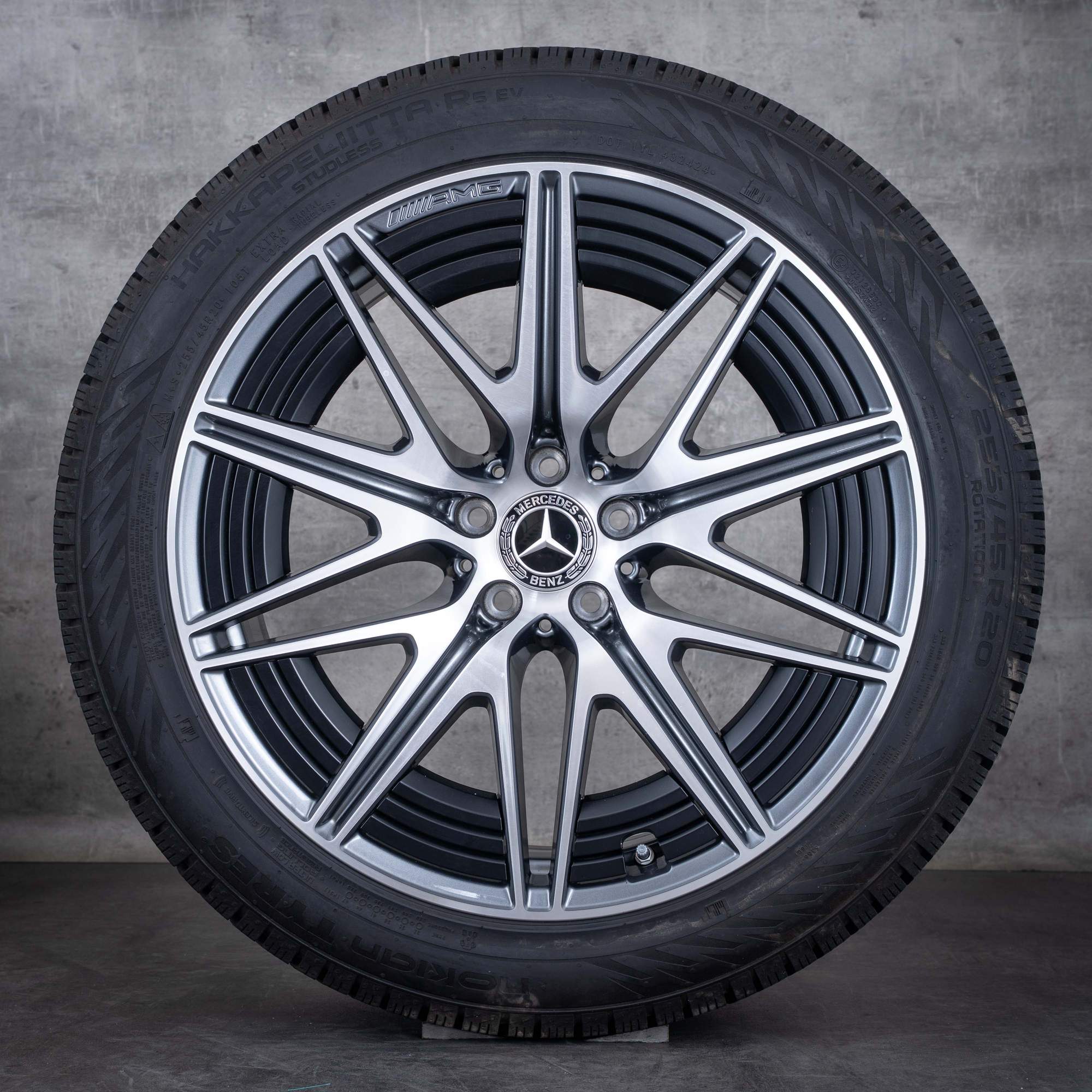Alkuperäiset Mercedes Benz GLC 43 63S E AMG talvirenkaat 20 tuuman X254 Performance vanteet A2544016800 himalajanharmaa Kiillotettu