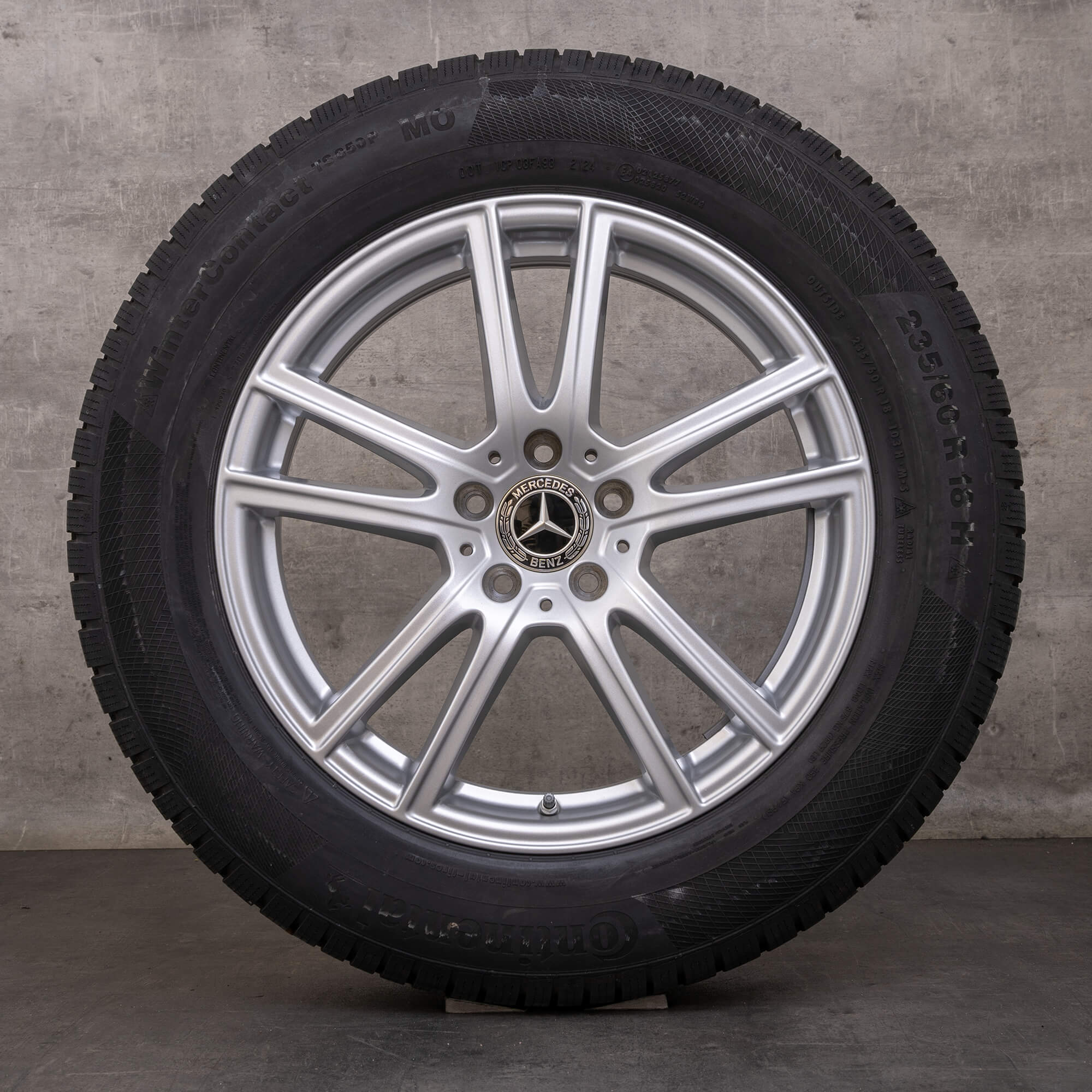 Oryginalne koła zimowe Mercedes Benz GLC 18 cali X254 Felgi A2544014600 srebrne błyszczące