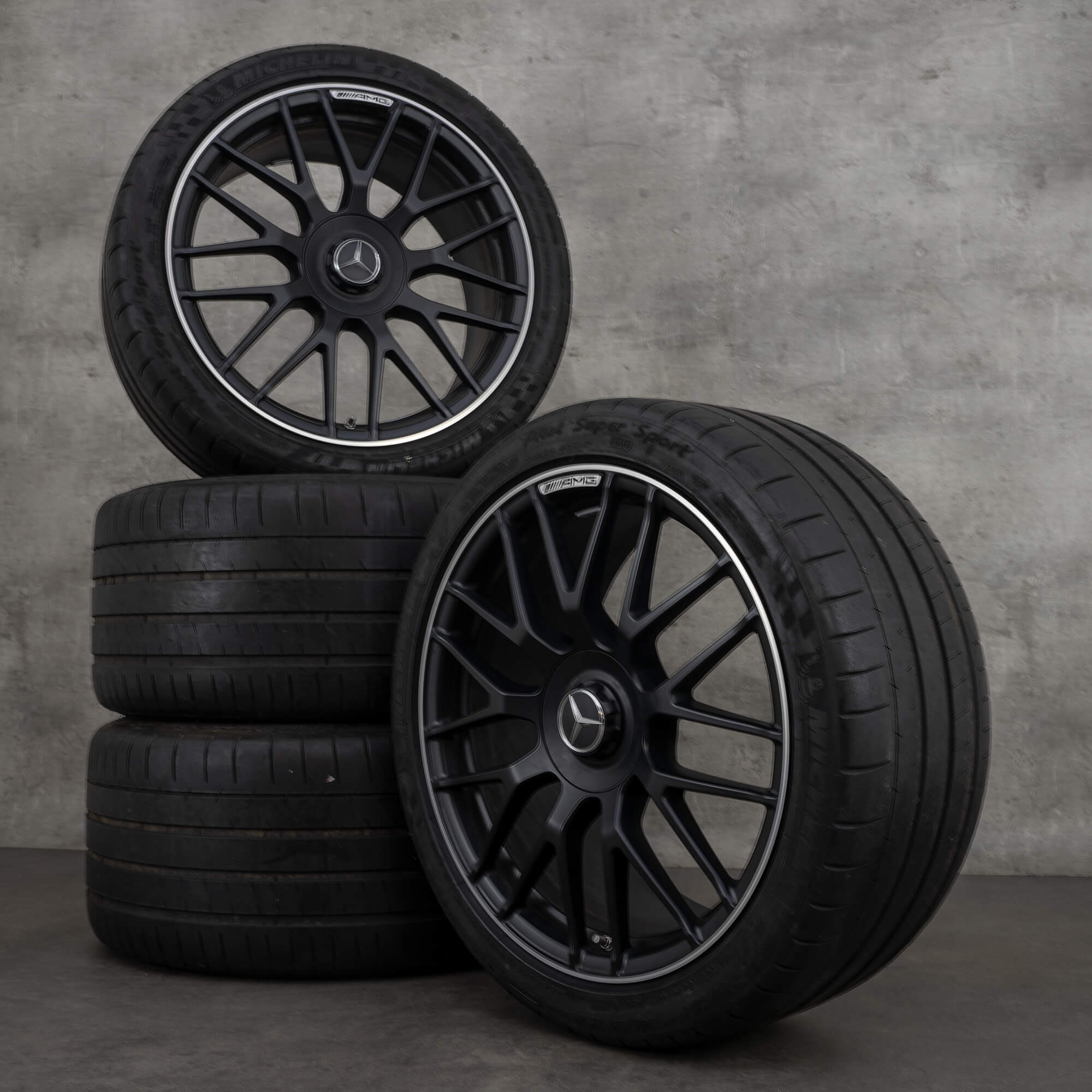 OEM Mercedes Benz AMG GT rims 19 20 inch C190 R190 summer wheels A1904010700 A1904010800 black matt