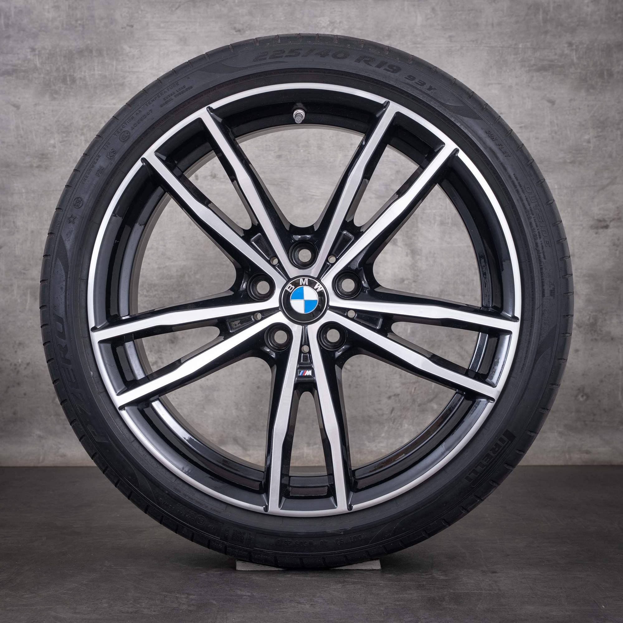 Originale BMW 2-serie 3-serie 4-serie felger 19 tommer G42 G20 G21 G22 G23 Sommerhjul Styling 791 M 8090094 8090095 jet black frontpolert