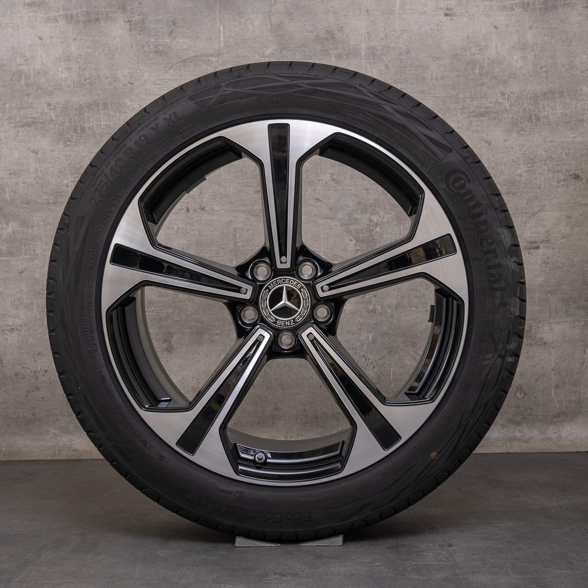 Originale Mercedes Benz E-Klasse hjul 19 tommer W214 S214 sommerhjul A2144013600 A2144013700 sort blank drejet