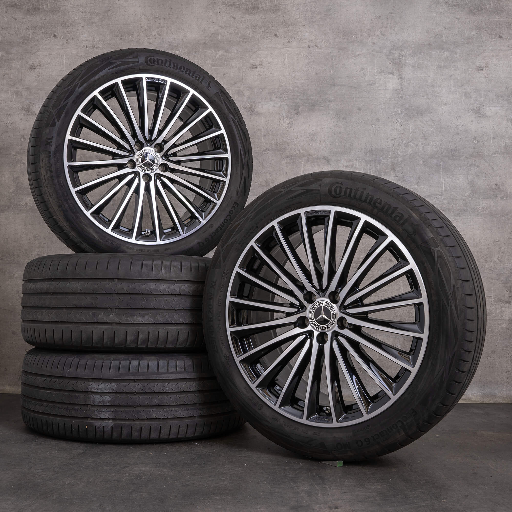 Orijinal Mercedes Benz GLC AMG jantlar 20 inç X254 C254 yaz jant lastik A2544010800 A2544010900 siyah parlak tornalı