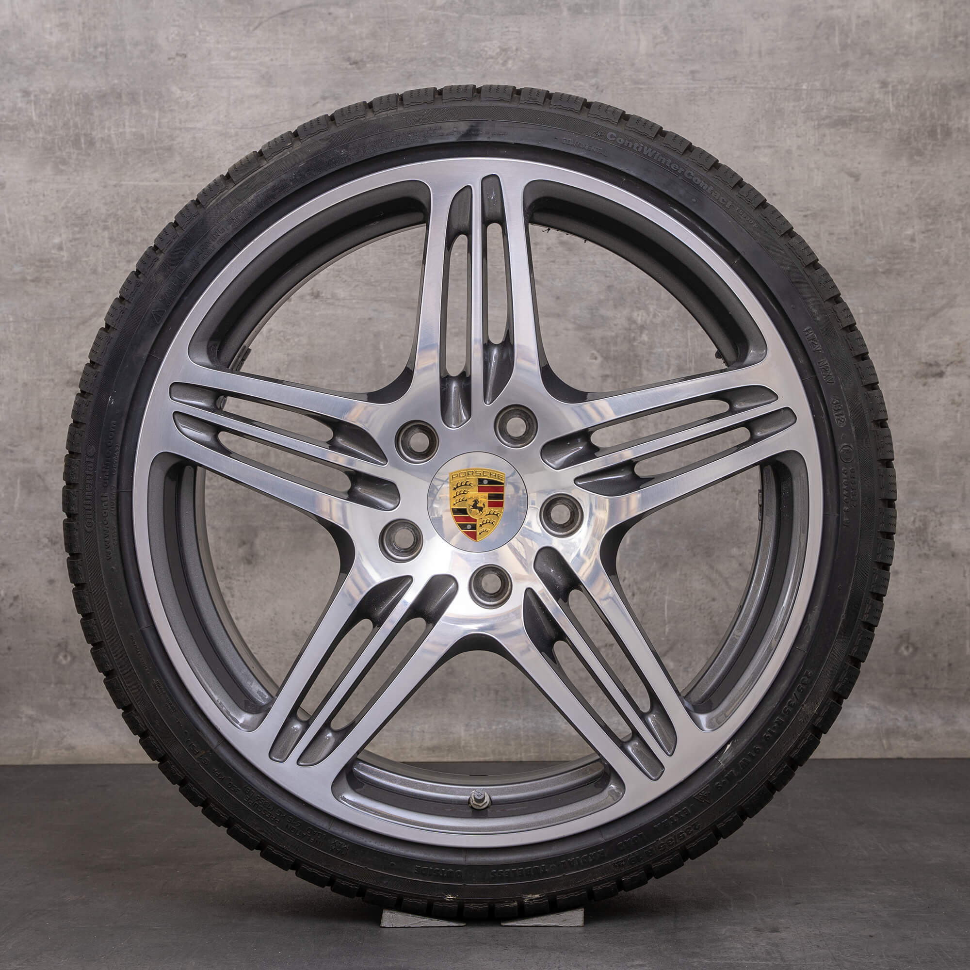 Jantes d'origine Porsche 997 19 pouces Turbo S pneus été jantes 99736215605 99736216202 titanesque poli