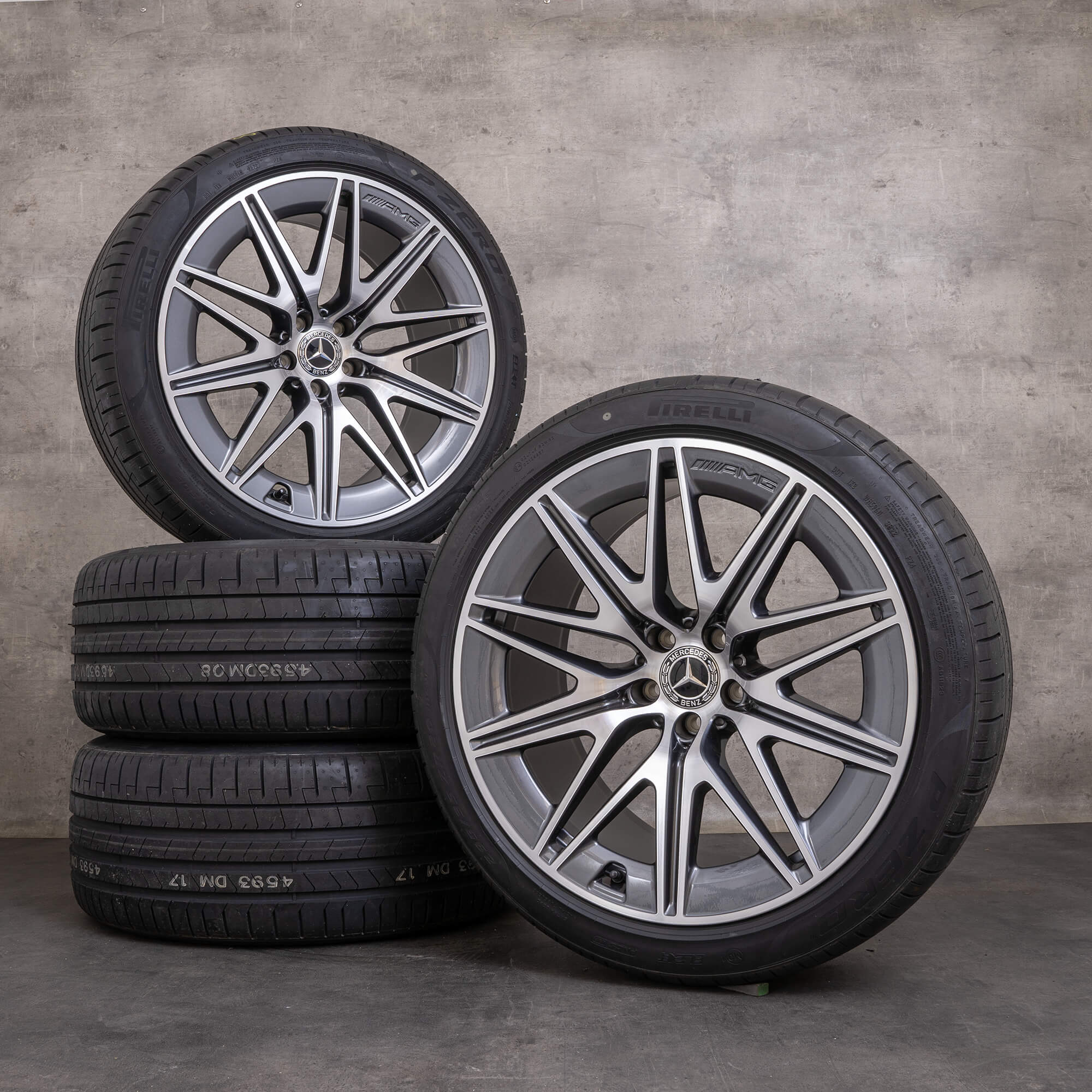 Originální letni disky Mercedes Benz AMG GT 43 53 63 & S 20" X290 4-dveřová alu kola A2904011900 A2904012000 himalaya šedá lesklá soustružená NOVÁ