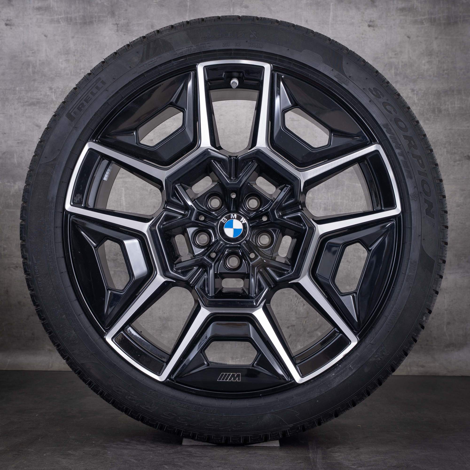 Original BMW XM Winterräder 22 Zoll G09 Felgen Styling 922 M 1543987 1543988 jet black