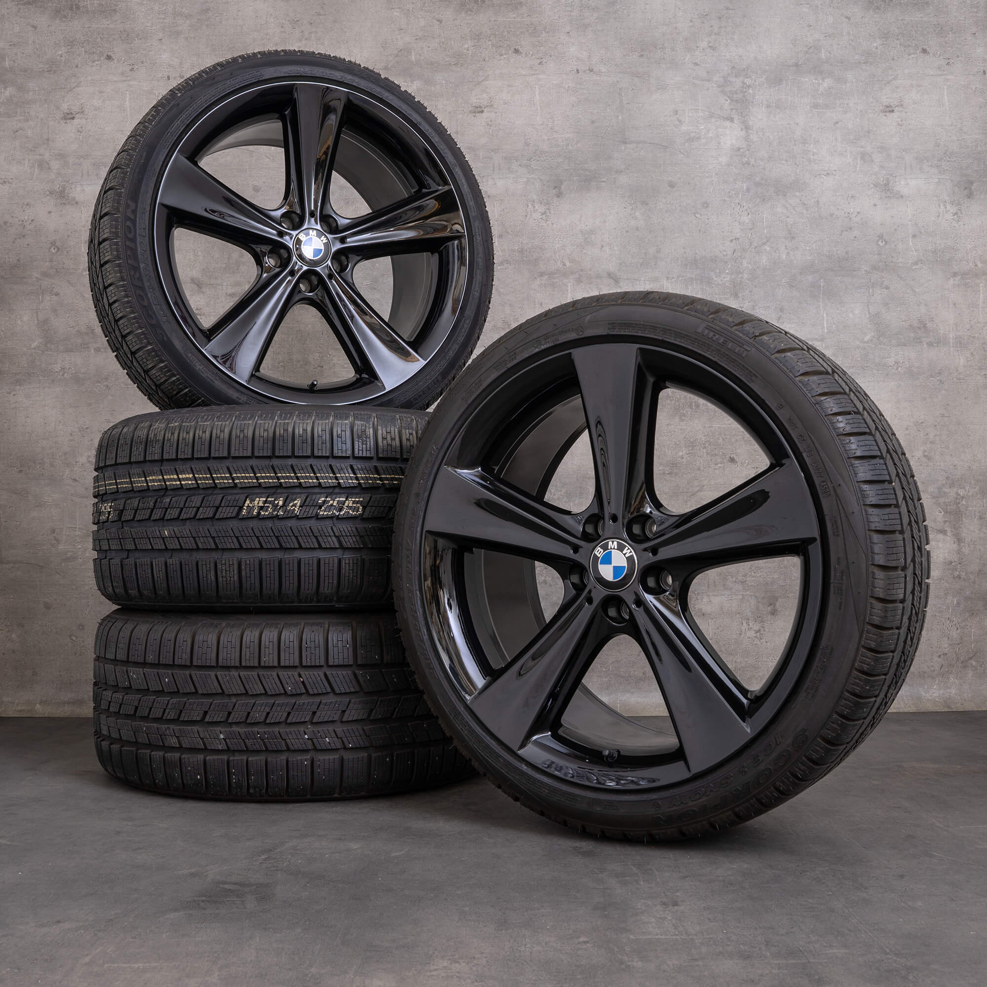 Original BMW X5 X6 Winterräder 21 Zoll E70 F15 F16 Felgen Styling 128 6771425 6771426 schwarz glanz