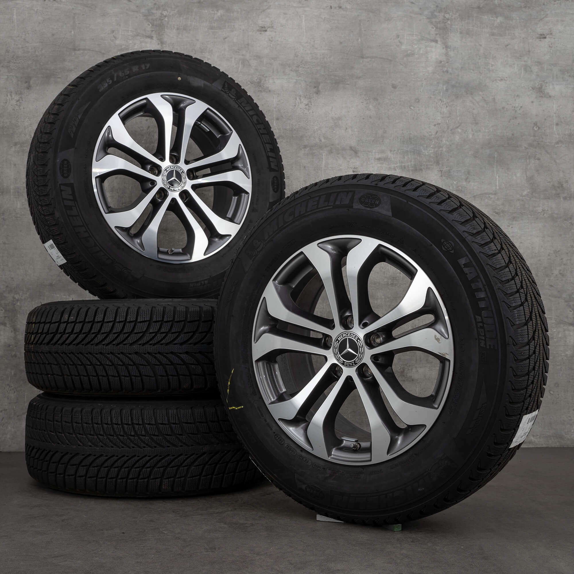 Mercedes Benz 17 palcové ráfky GLC X253 C253 kompletní zimní kola A2534010600