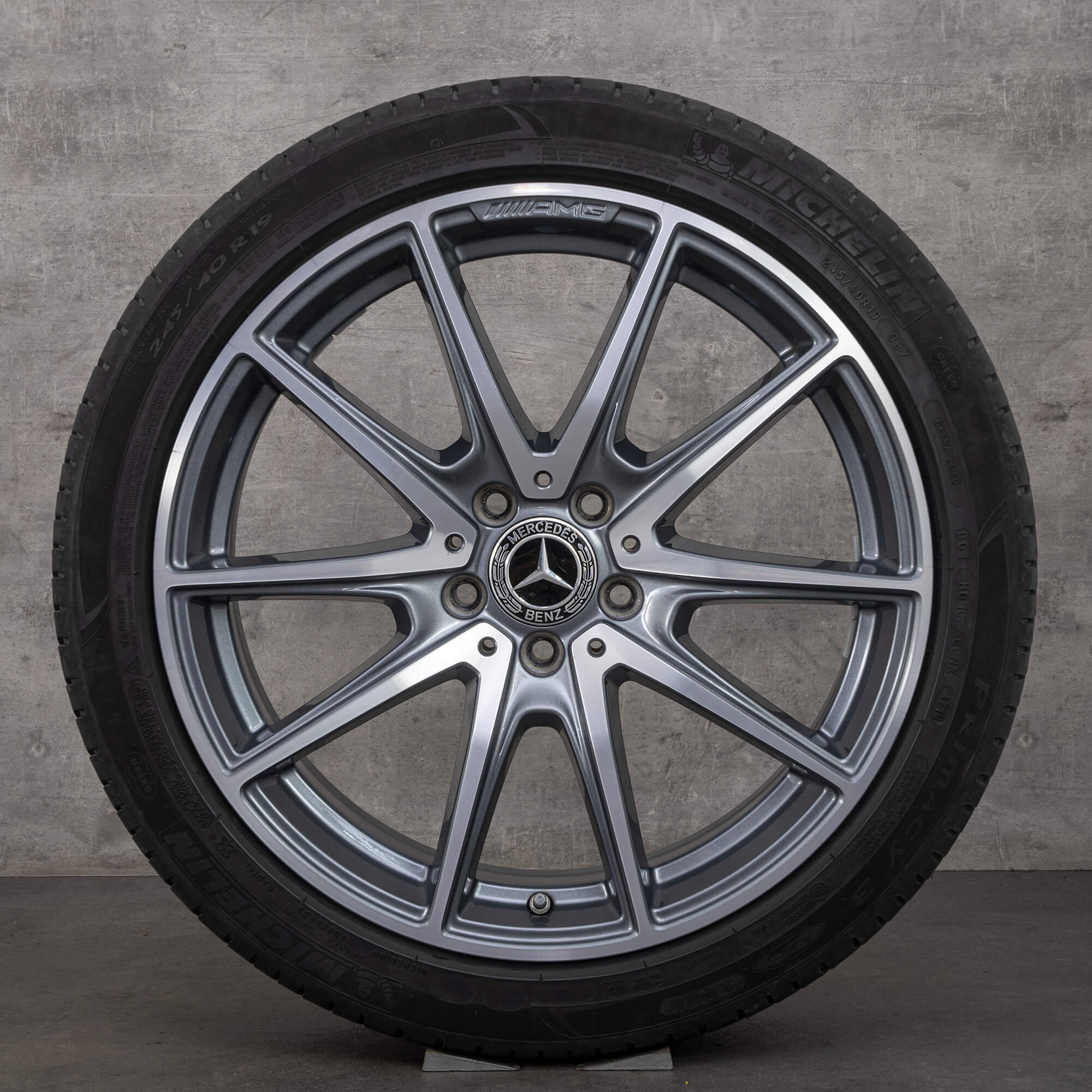 Llantas originales Mercedes Benz Clase E AMG de 19 pulgadas W213 S213 C238 A238 neumáticos verano A2134017300 gris himalaya brillante torneado NUEVO