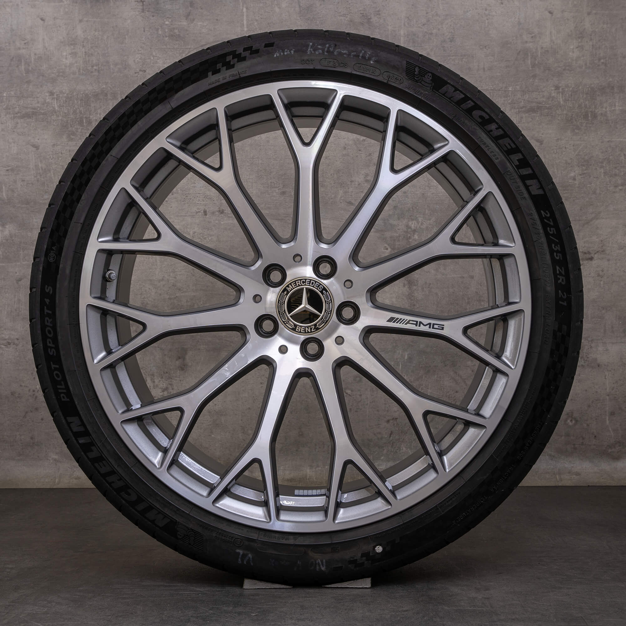 Alkuperäiset Mercedes Benz SL 43 55 63 AMG talvirenkaat 21 tuuman R232 4 Matic S E Performance vanteet A2324012700 A2324012800 himalajanharmaa Kiillotettu