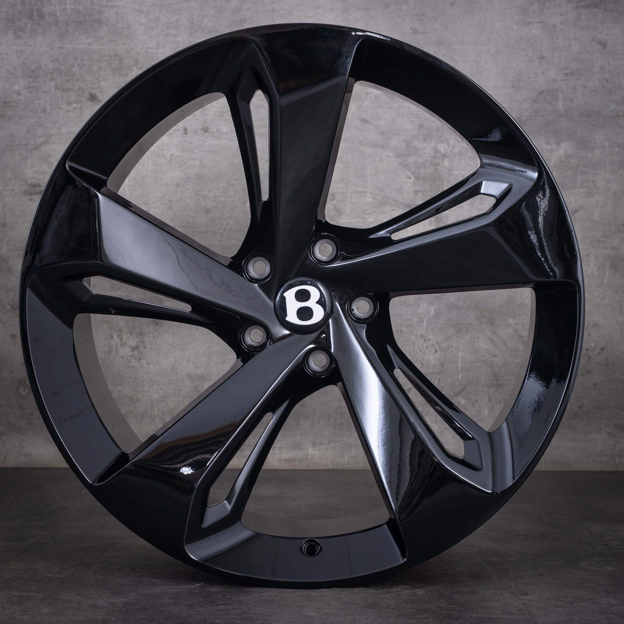 Llantas originales Bentley Bentayga de 22 pulgadas 4V1 36A601025D negro brillante - llanta 3 de 4