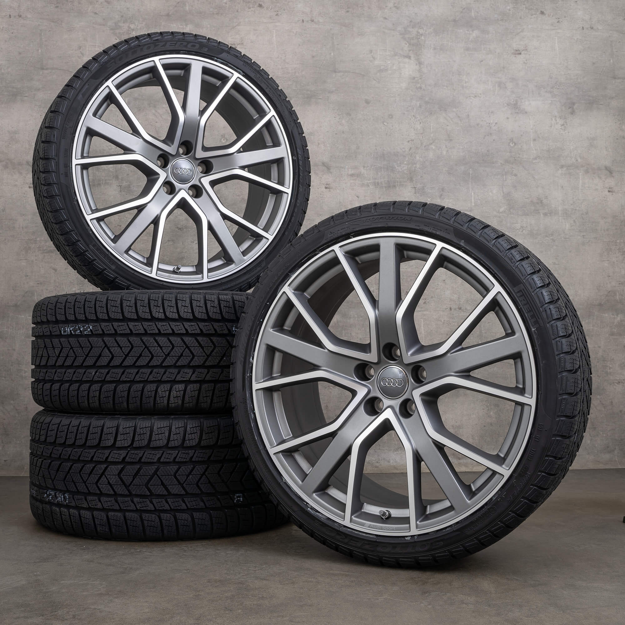 Genuine Audi A5 S5 ruote invernali 20 pollici F5 8W B9 cerchi 8W0601025EG titano opaco lucido NUOVO