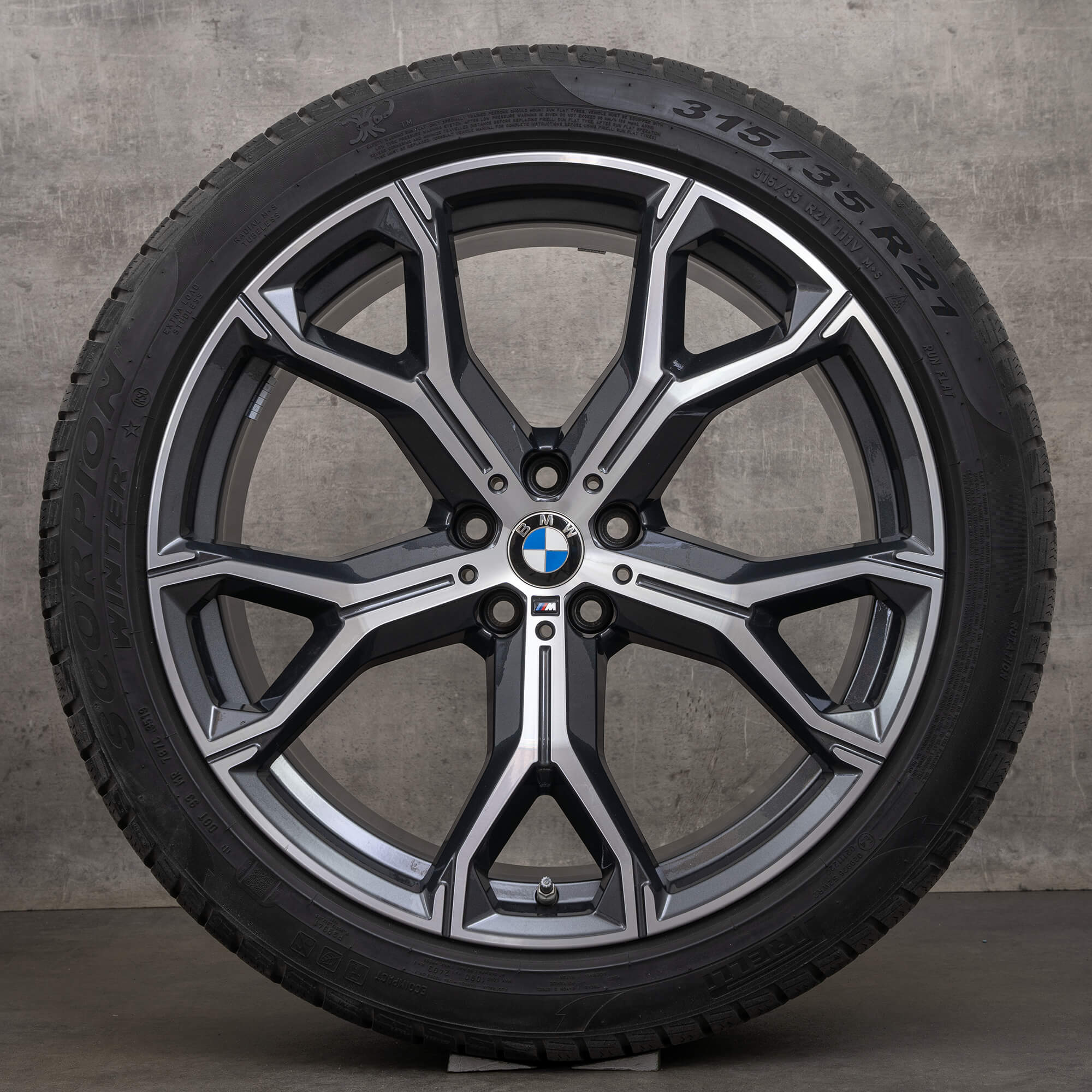 BMW X5 G05 X6 G06 vinterhjul 21 tums fälgar vinterdäck 8071998 8071999 741 M