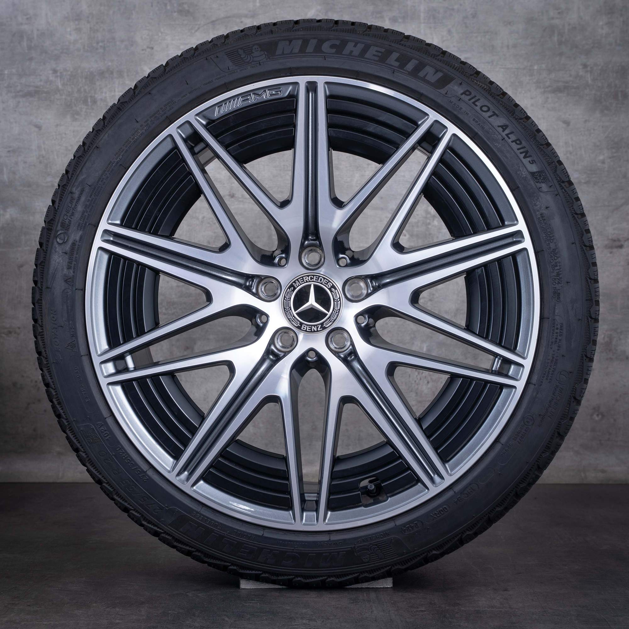 Orijinal Mercedes-Benz C-Serisi C63 S E AMG kış lastikleri 20 inç W206 S206 jantlar A2064013000 A2064012600 Himalaya grisi ön elmas kesim